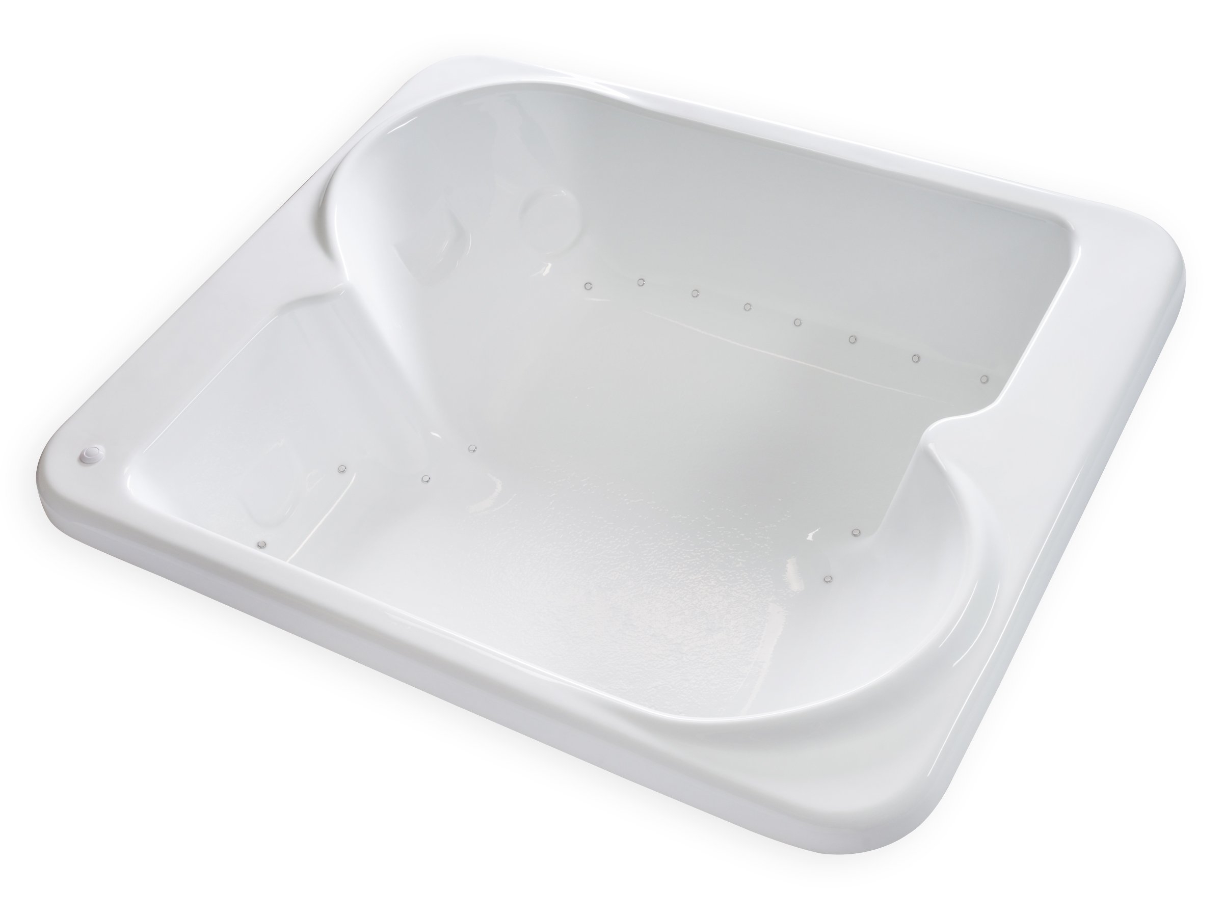 Carver Tubs - BE7260 - Whirlpool Bathtub w/Heated Air Jets - 72L x 60W x  19H - White Modern Square Two Person Acrylic Tub - Amazon.com