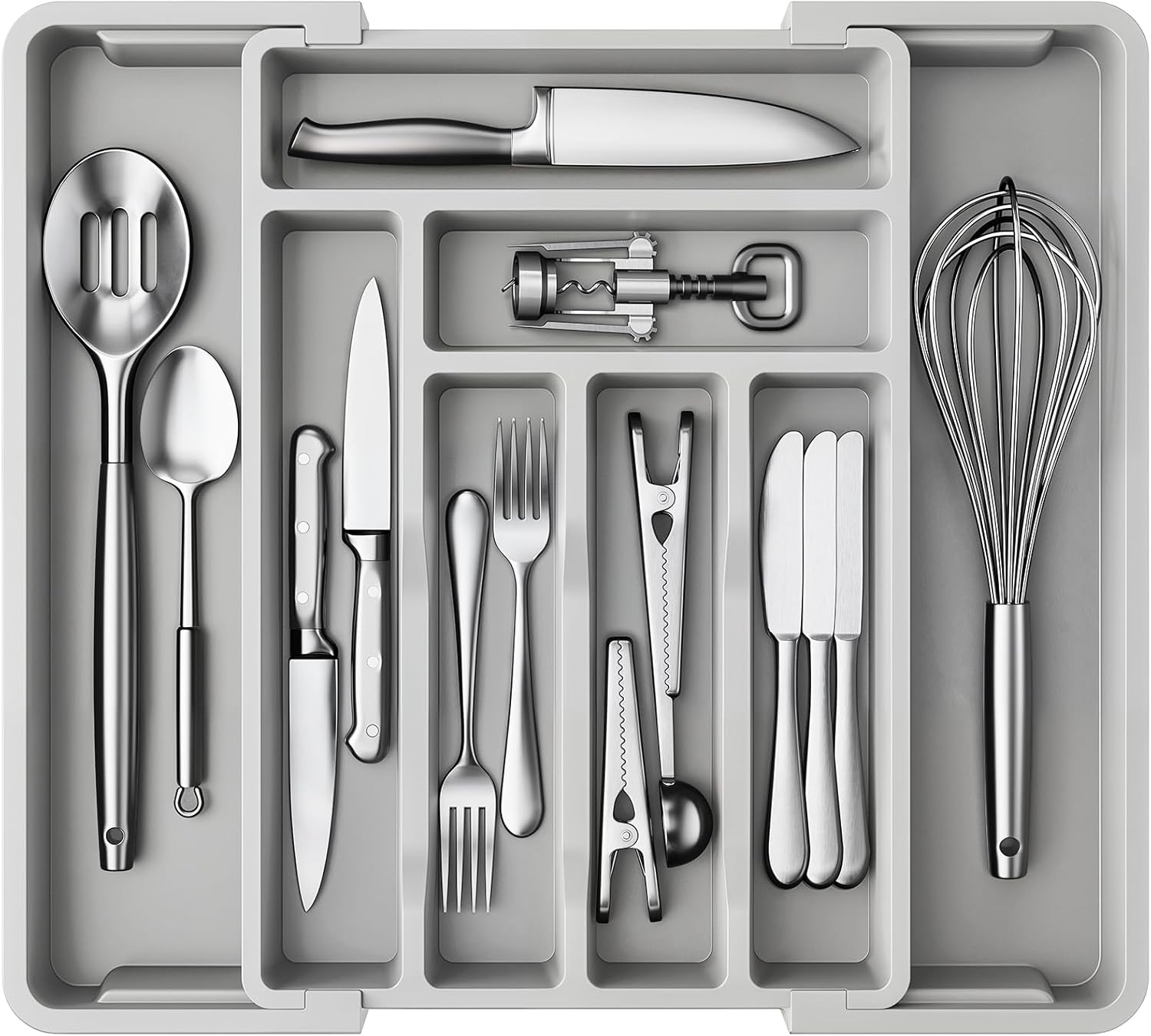 Expandable Silverware Drawer Organizer, Adjustable Utensil Tray For Kitchen - Picture 15 of 21