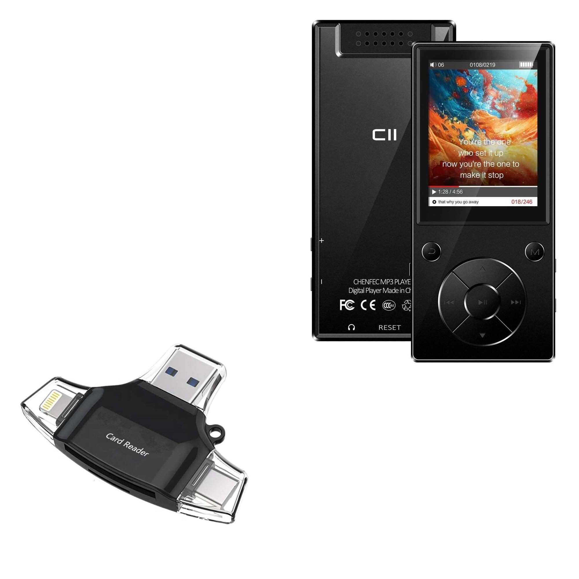 BoxWave AllReader SD Card Reader, a compact black device with multiple connectors and a clear plastic casing.