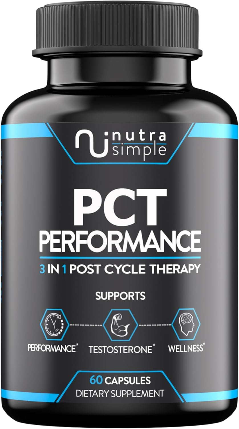 PCT Supplement for Men, 3-in-1 Post Cycle Support & Natural Booster with Estrogen Blocker, Liver Support Formula, Made in USA, with Fenugreek, Chrysin, Tongkat Ali, Milk Thistle - 60 Capsules