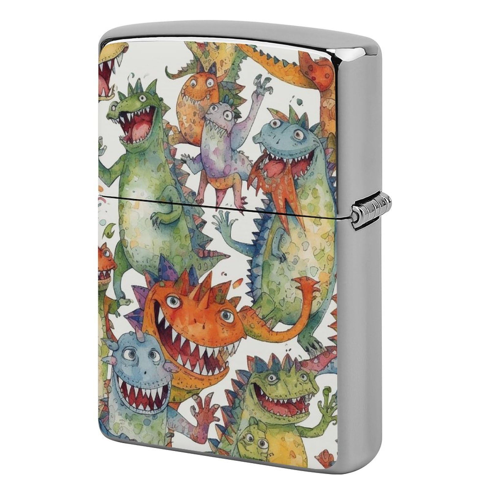 Chaotic Colorful Monsters Lighter Cover for Men, Personalized Lighter Case for Birthday Gift, Flip-Top Lighters Protective Cover, Portable Lighters Shell for Outdoor, Travel