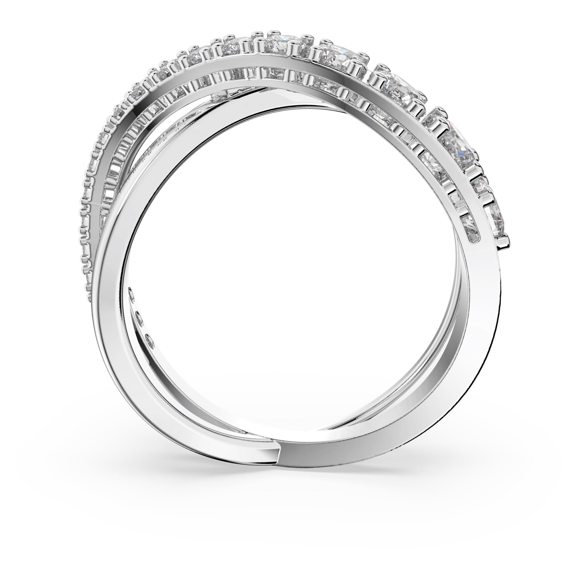 Swarovski Hyperbola Collezione bague, blanc, plaqué rhodium