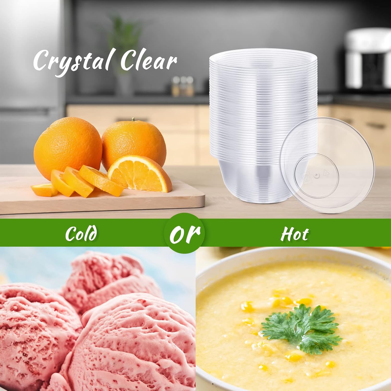 Thenshop 250 Pcs Clear Dessert Bowls Bulk 9 oz Disposable Hard Plastic Round Party Serving Bowls for Salad Soup Ice Cream Snack Appetizer Catering Birthday Wedding Picnic Home Event Supplies