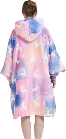 Oversized Hoodie Wearable Blanket Sweatshirt Comfortable Sherpa Lining Warm Blanket Hoodie