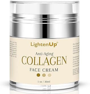 LightenUp Collagen Cream for Face - 1 fl oz / 30 ml - Antiaging, Fine Lines and Neck, Moisturizing and Hydrating Creams, Age Spots, with Hyaluronic Acid, for Women and Men, Made in USA