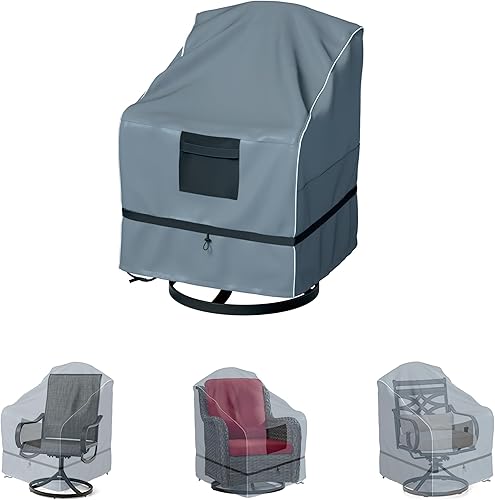 Funda Giratoria para Silla Reclinable al Aire Libre, Funda Impermeable Resistente para Silla de Balancín de Césped, Patio, (73.7 W x 78.7 D x 97.8 H