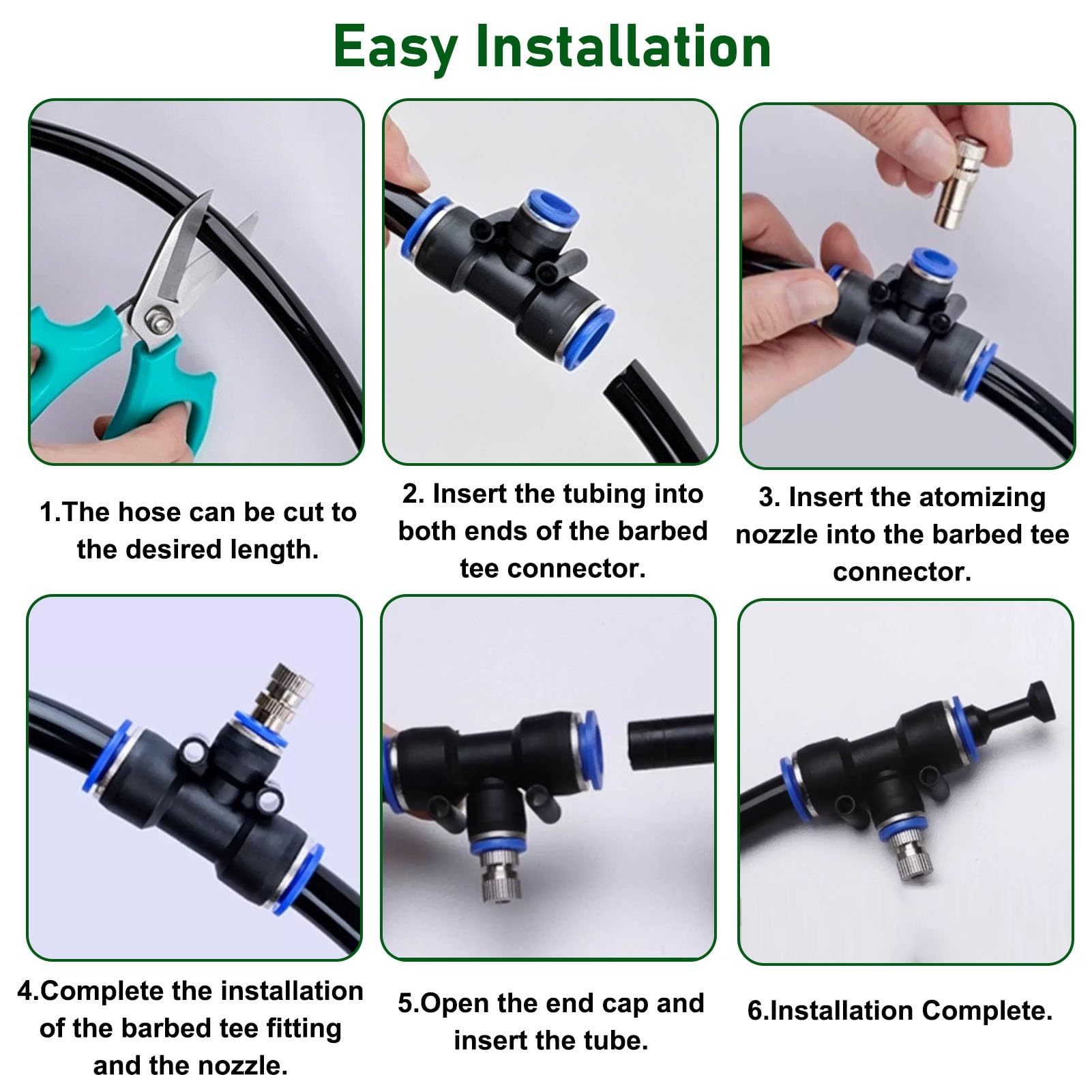 Kit Irrigazione Automatica Kit di Nebulizzazione per Allevamenti (Cervi, Bovini, Suini) | Kit di Nebulizzazione Flessibile per Esterni (patio e Cantieri) e Sistema di Irrigazione a Tenuta Stagna(125m/410ft)