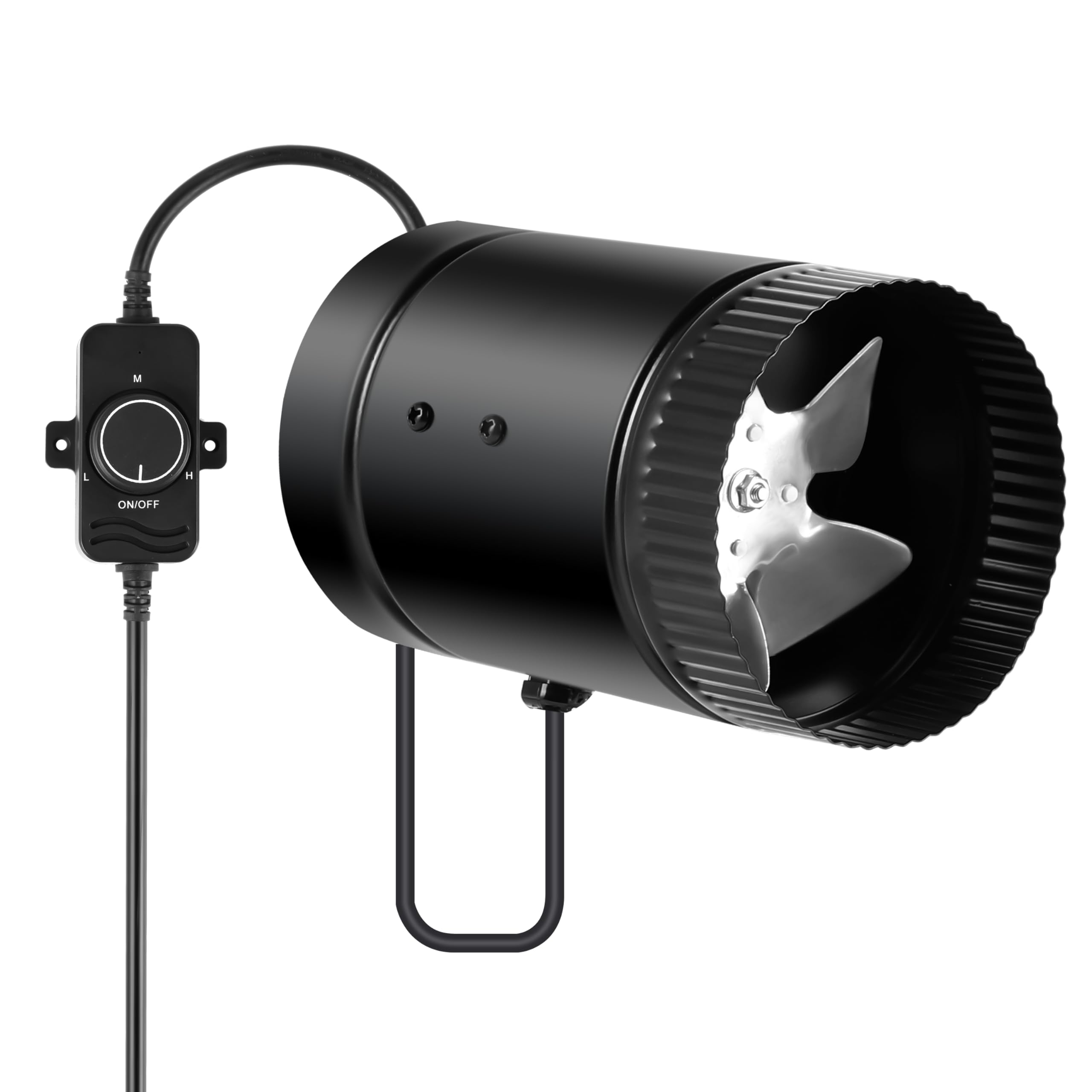 iPower 4 Inch 106 CFM Inline Fan Duct Exhaust Booster with Speed Controller for HVAC in Grow Tent, Basements, Bathrooms and Kitchens