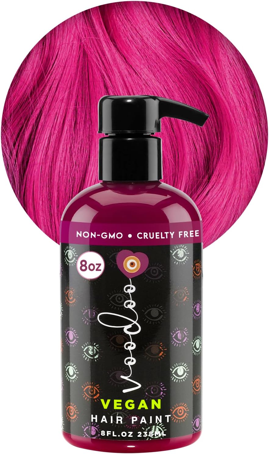MOEHAIR Voodoo Magenta Semi-Permanent Hair Dye, Vegan Formula, 8 Oz
