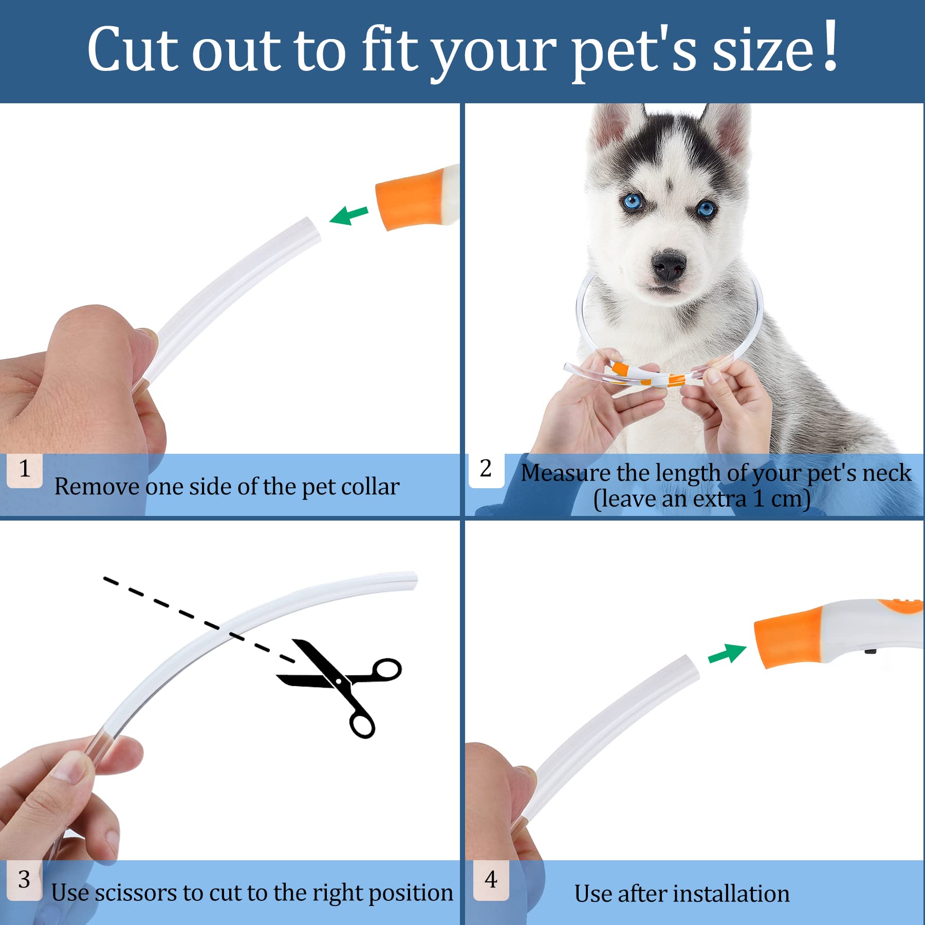 Coolzon Collare Luminoso per Cani USB Ricaricabile, Collare Cane Luminoso Impermeabile con 3 Modalità Di Luce, Regolabile Collare LED per Cani Gatti Taglia Piccola Media Grande, Arancia