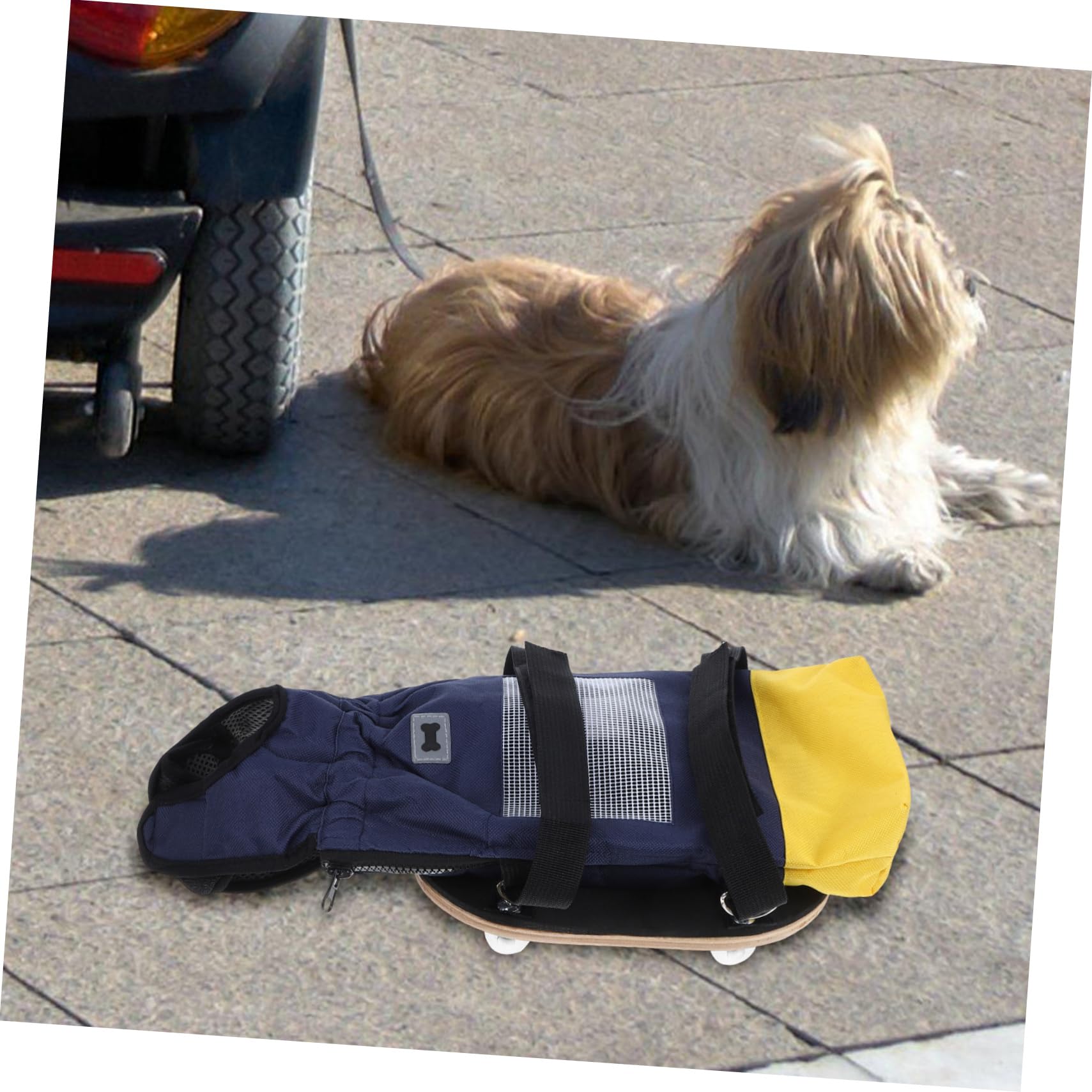 Carrello Ausilio alla Deambulazione per Cani con Ruote S | Regolabile e Facile da Usare, per Uso Interno ed Esterno, in Poliestere e Legno