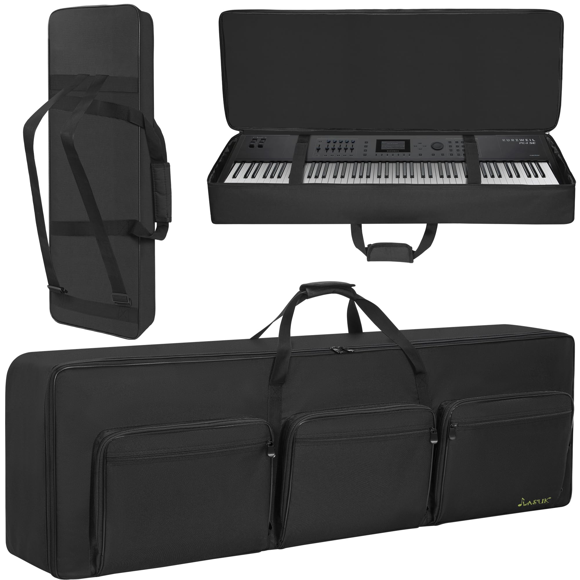 88 Key Keyboard Tasche, Robuste 600D Oxford Keyboardtasche 88 Tasten mit 10 mm Polsterung, Keyboard-Gigbag mit Griffen und Schultergurten für Digitales E-Piano (146x45.7x20.3CM)