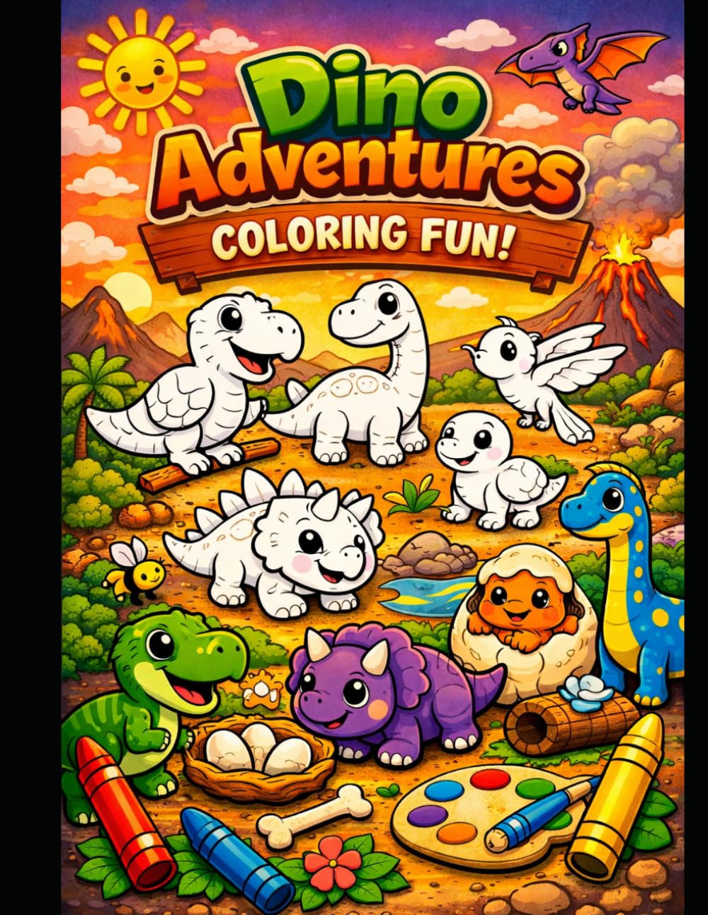 Dino Adventures Coloring Fun!