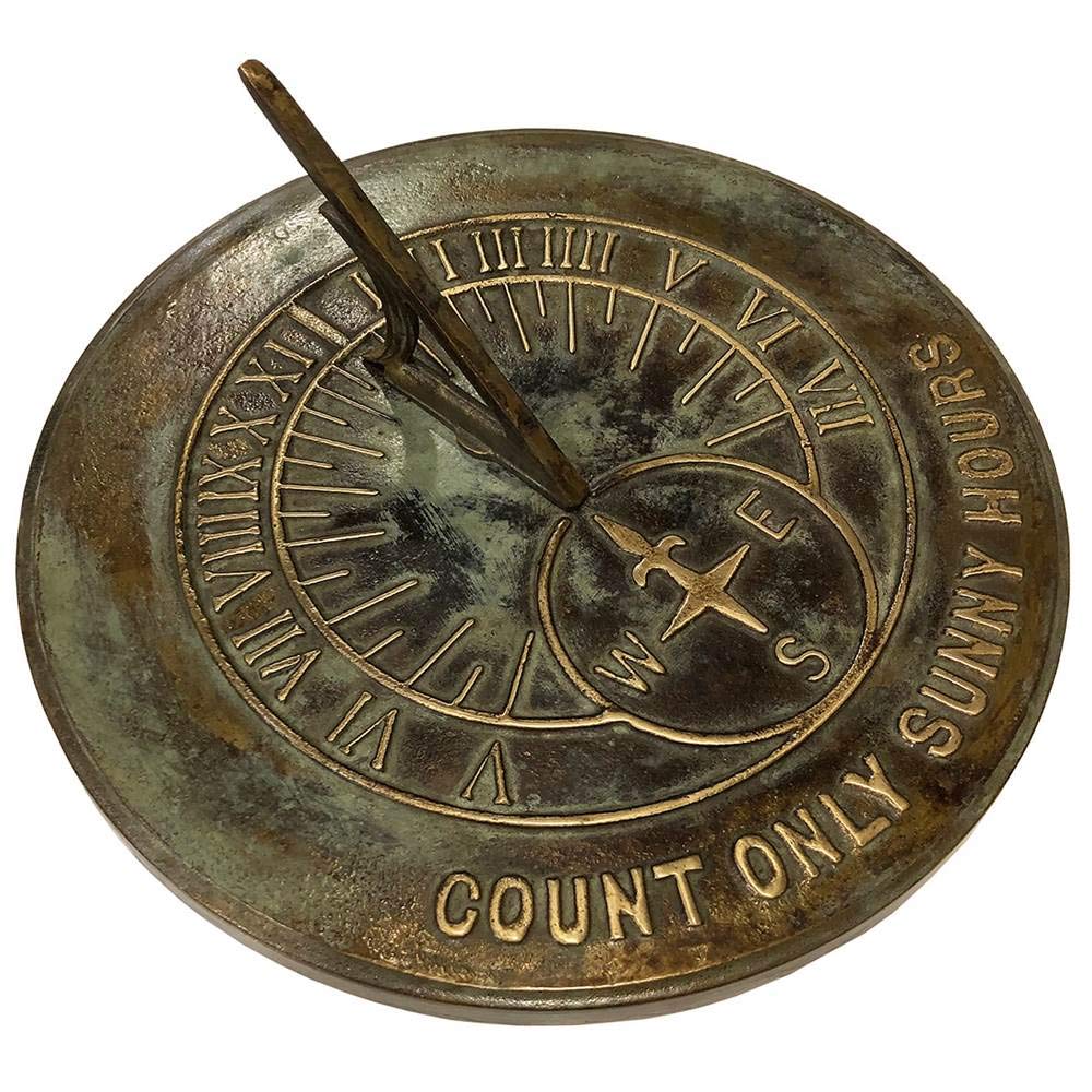 Rome Industries 2120 Solid Brass Count Sunny Hours Sundial