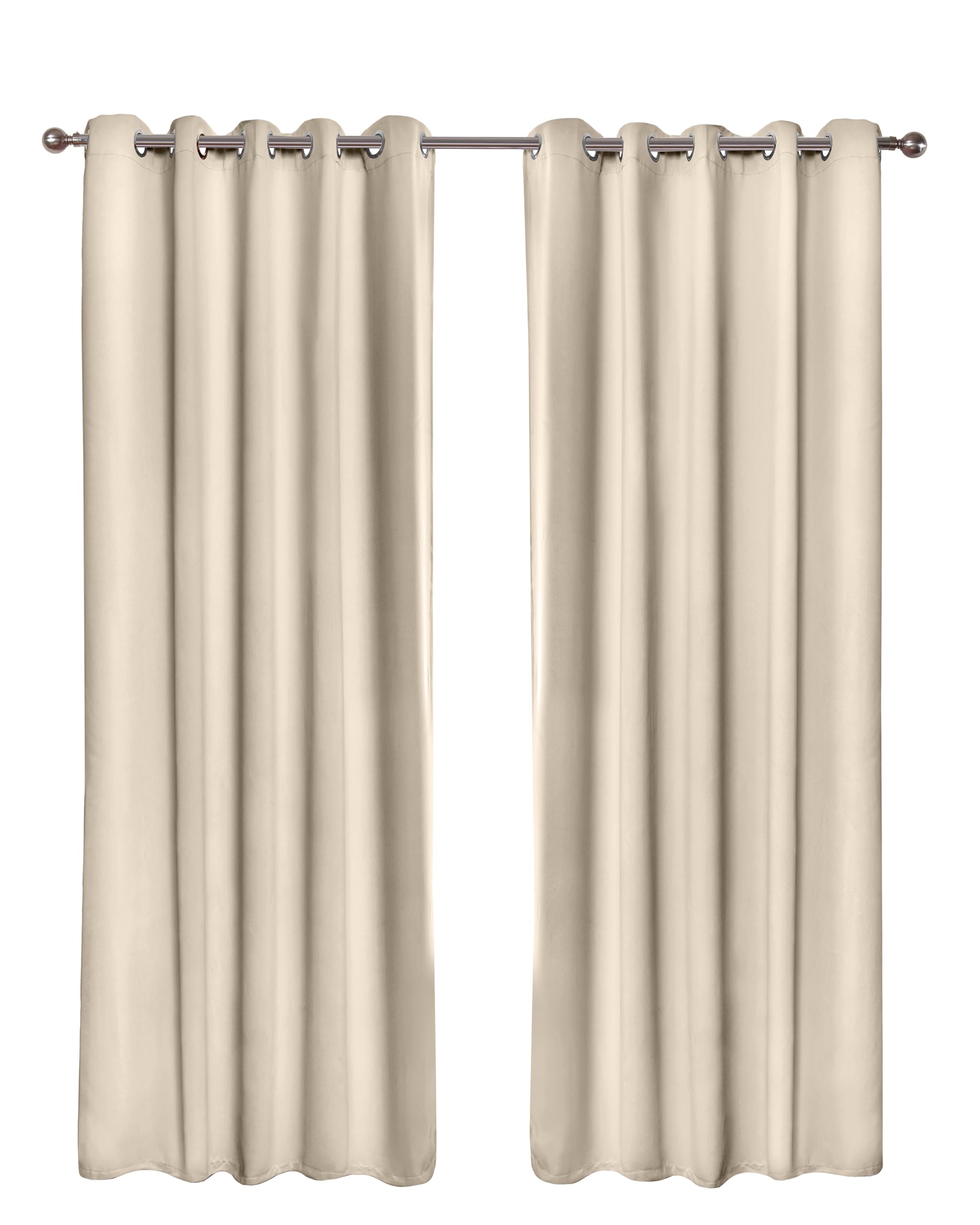 Emma Barclay Natural – Blackout Curtains For Bedroom Living Room Thermal Insulated Woven Eyelet Blackout Curtains Cali Collection (W 66" X L 72")(Natural)