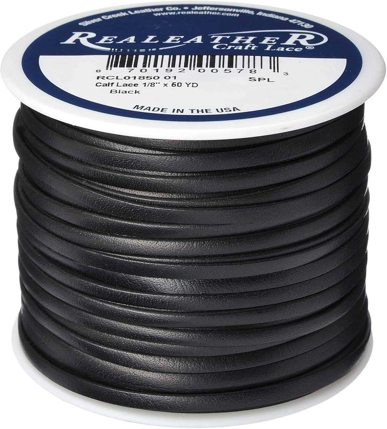 Calf Lace Black 1/8 x 50 Yards by Silver Creek RCL01850-01