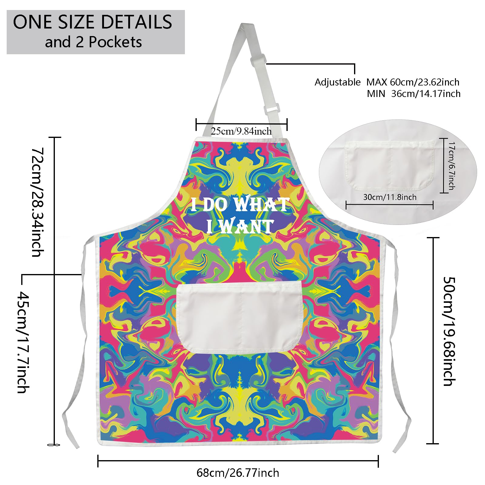 BNQL Painting Artist Apron With Pockets - Painter Gifts for Art Lover Teacher (I Do What I Want Artapron) - Image 2