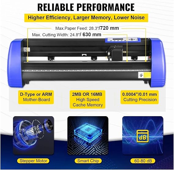 28 Inch Vinyl Plotter Sign Cutting Machine Software Signmaster Windows Compatible System 20 s LCD Black for Crafts for Beginners DIY