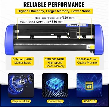 28 Inch Vinyl Plotter Sign Cutting Machine Software Signmaster Windows Compatible System 20 s LCD Black for Crafts for Beginners DIY