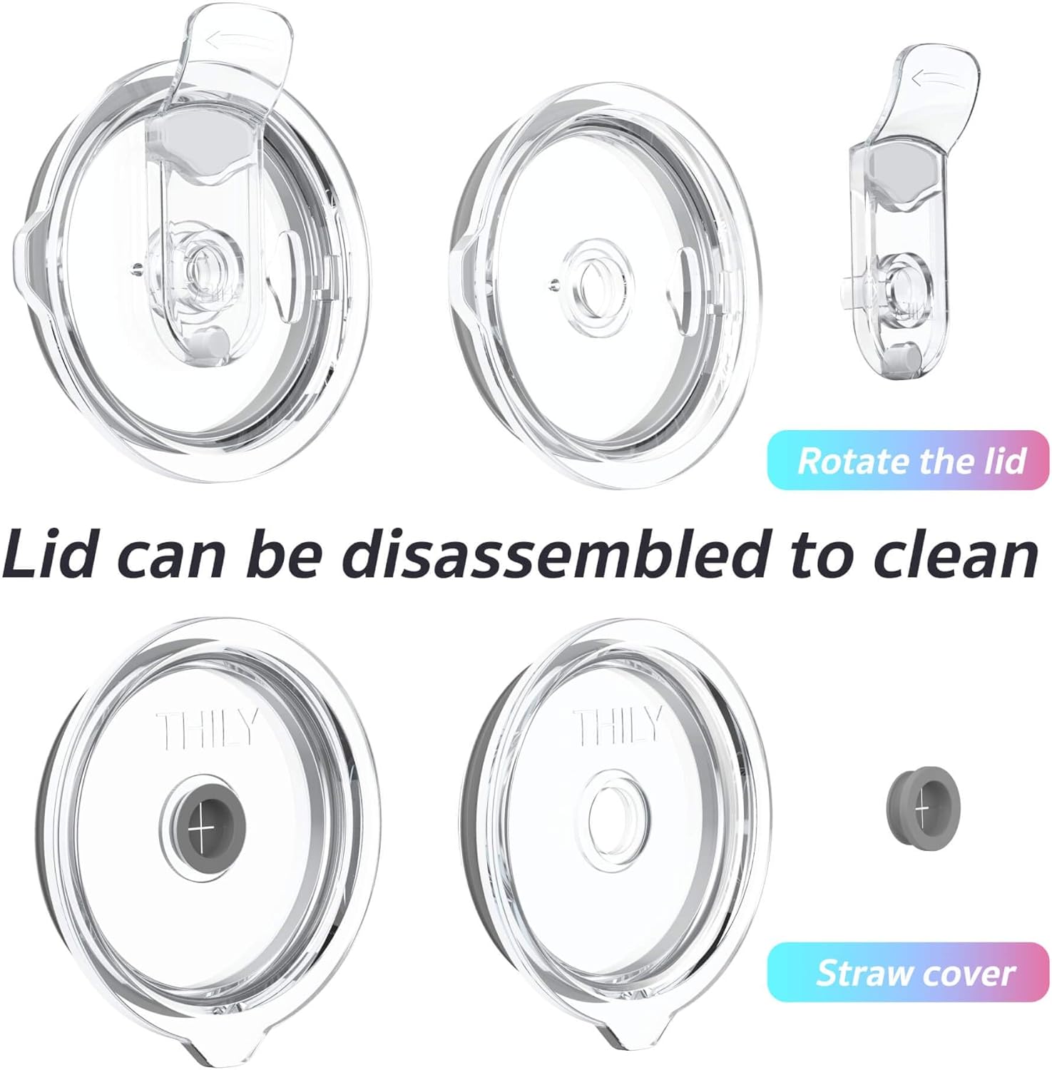 THILY Tumbler Stainless Steel Coffee Cup 26 oz Triple-Insulated Travel Mug with Splash-Proof Lid, for Ice Drinks and Hot Beverage Smoothies Cup, Lotus Flower - Image 5