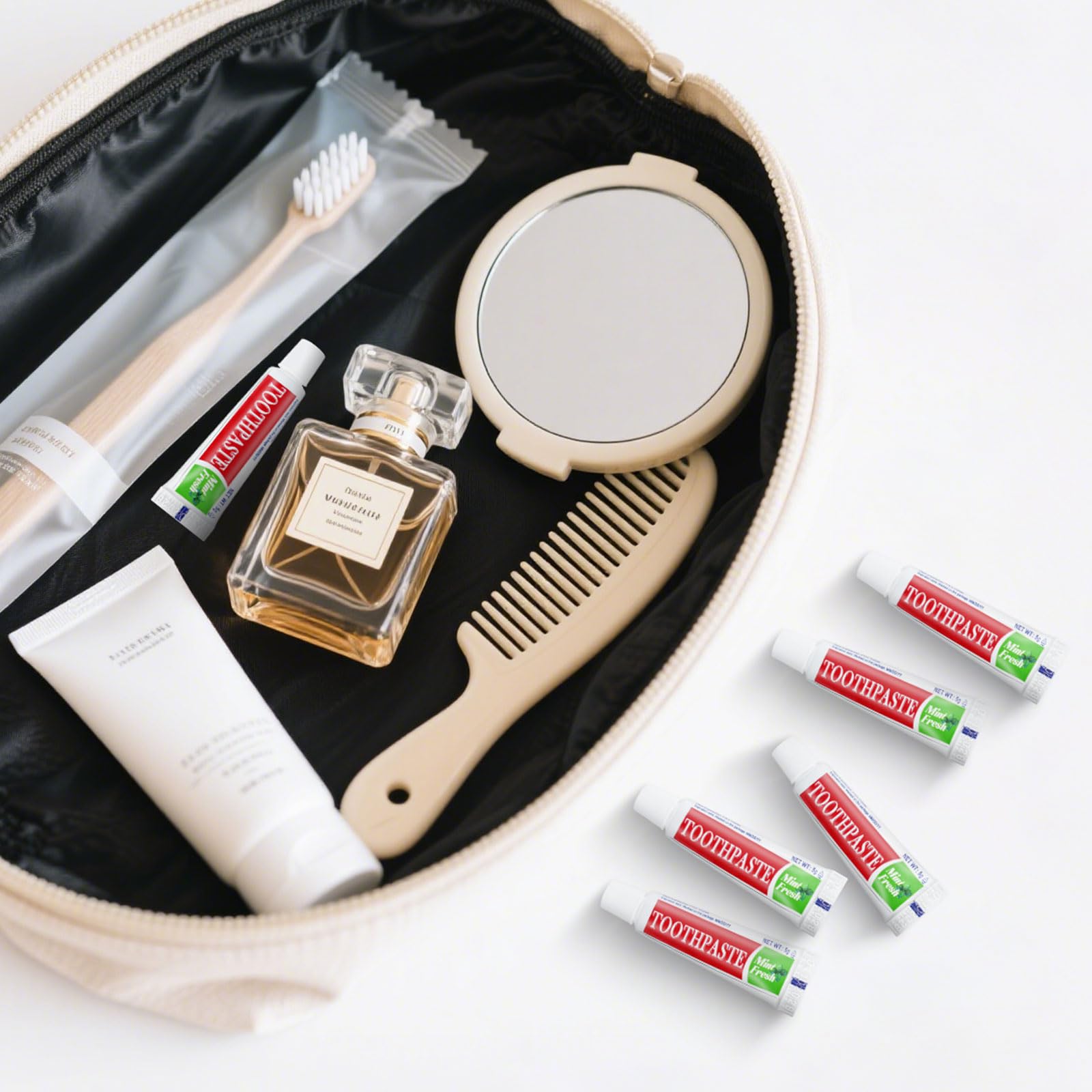 Mini dentifricio da viaggio da 5 g, monouso, al sapore di menta, tascabile, piccolo dentifricio essenziale per viaggi, casa/hotel/ospiti/beneficenza/senzatetto/campeggio, uso singolo, 30 tubi