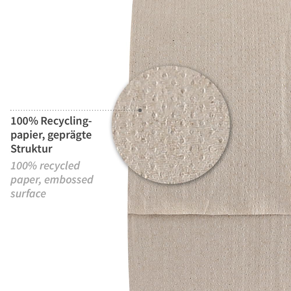 6 Stück Hygoclean Toilettenpapier, Jumbo, 1-lagig | Recyclingpapier, natur, B: 9cm, Ø: 25cm, Kerndurchmesser: 6cm, Laufmeter: 500m, Abrisse: 2780, Toilettenpapier, Klopapier, Rollen
