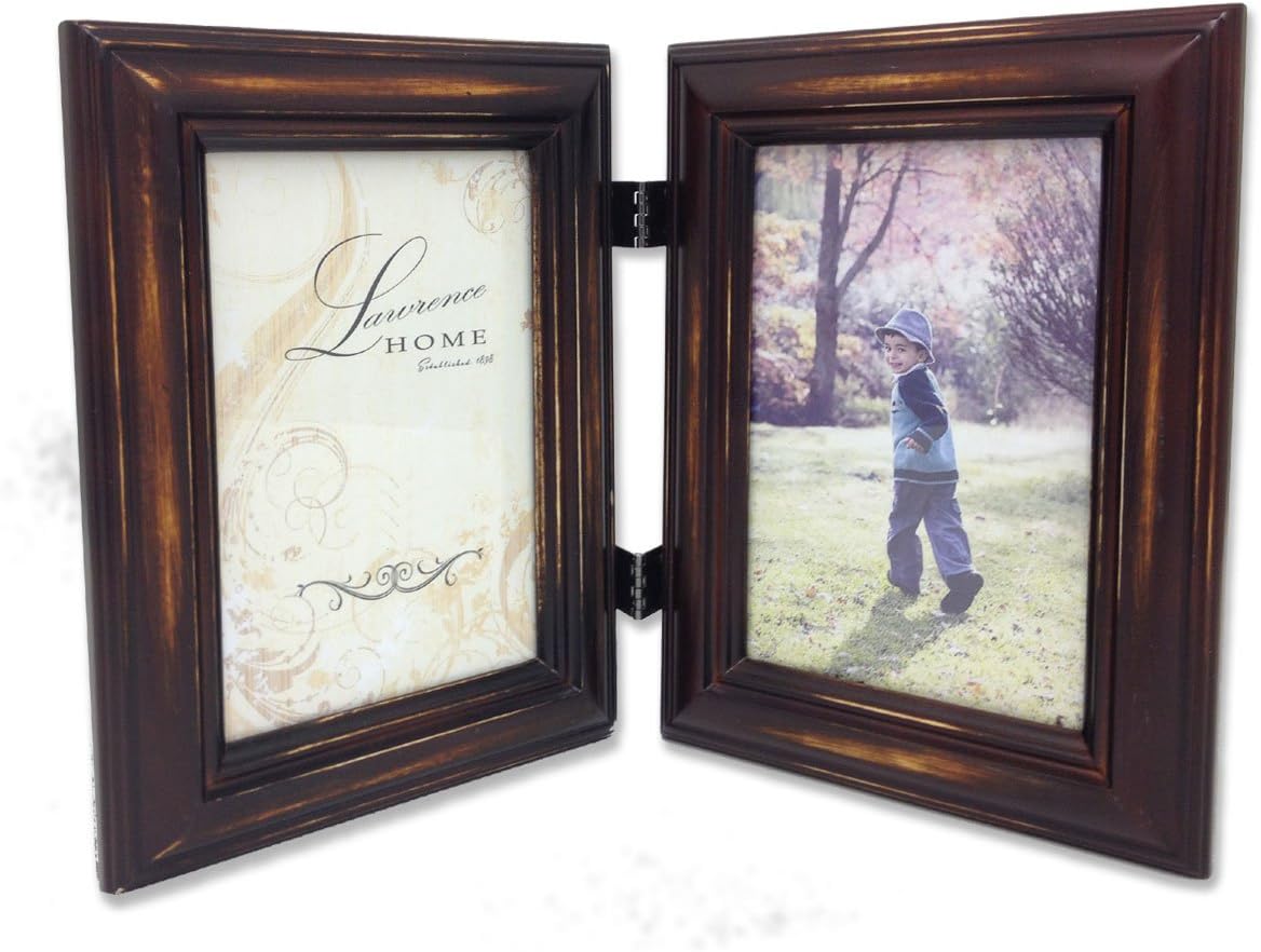 Lawrence Frames Hinged Double Picture Frame, 5 by 7Inch
