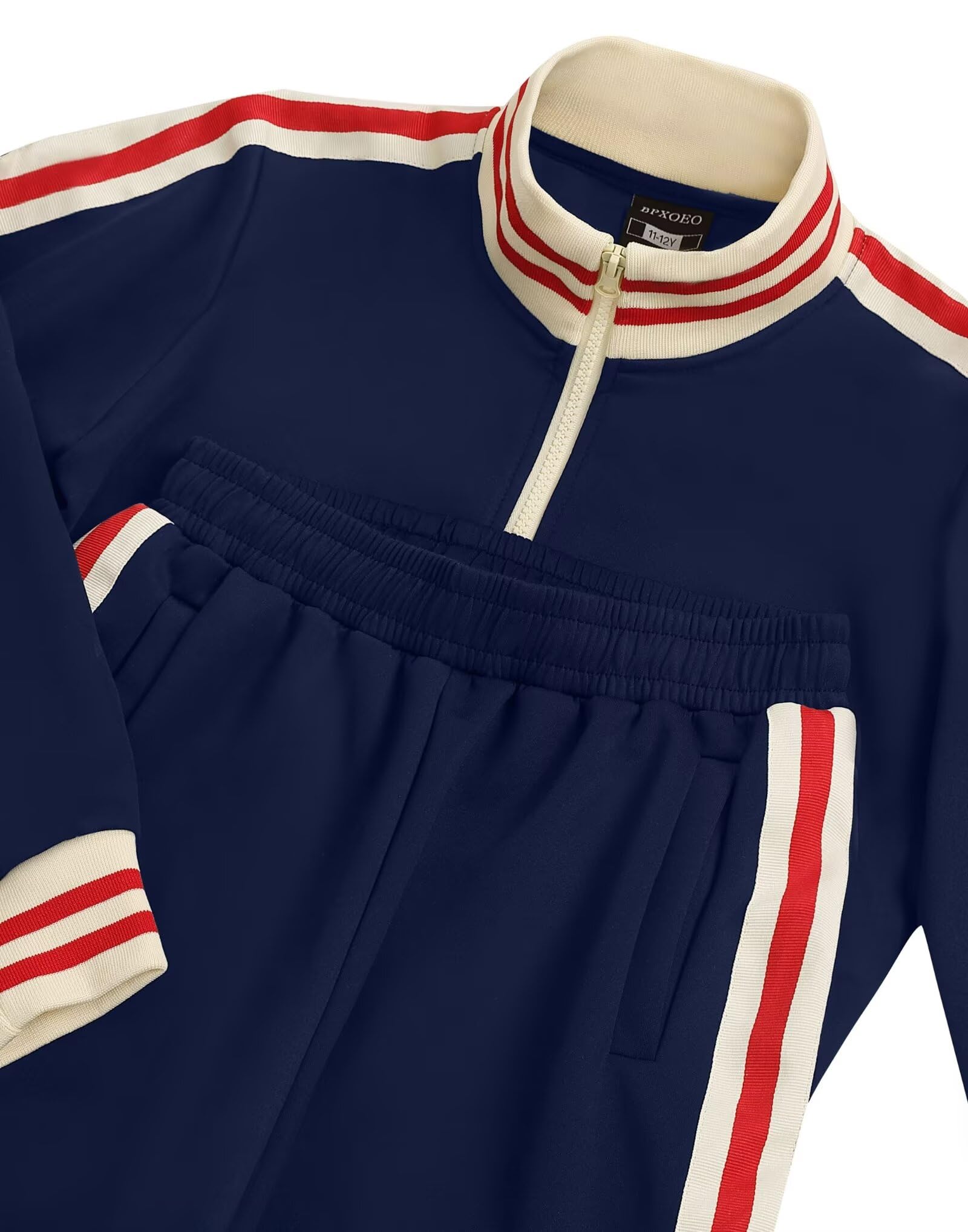 Conjunto de chándal de manga larga con cremallera completa para niño, chaqueta activa y pantalones deportivos, 2 piezas, para niños de 4 a 12 años