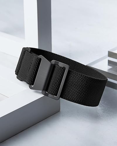 Miniatura 3 de BINLUN Correa de reloj de nailon de tela elástica, resistente al agua, correa de reloj de repuesto militar, gancho y bucle para hombres y mujeres,