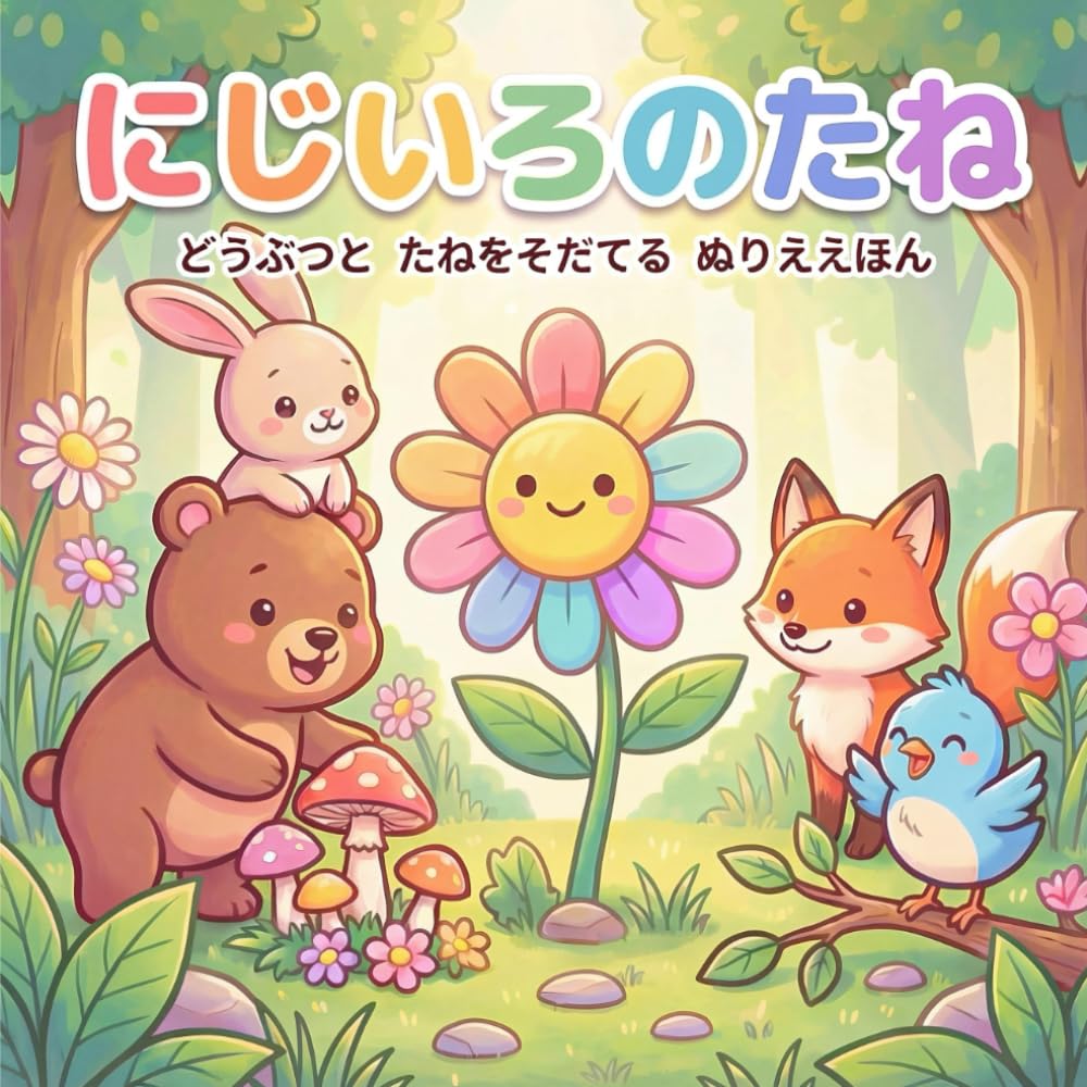 にじいろのたね: どうぶつとたねをそだてるぬりええほん