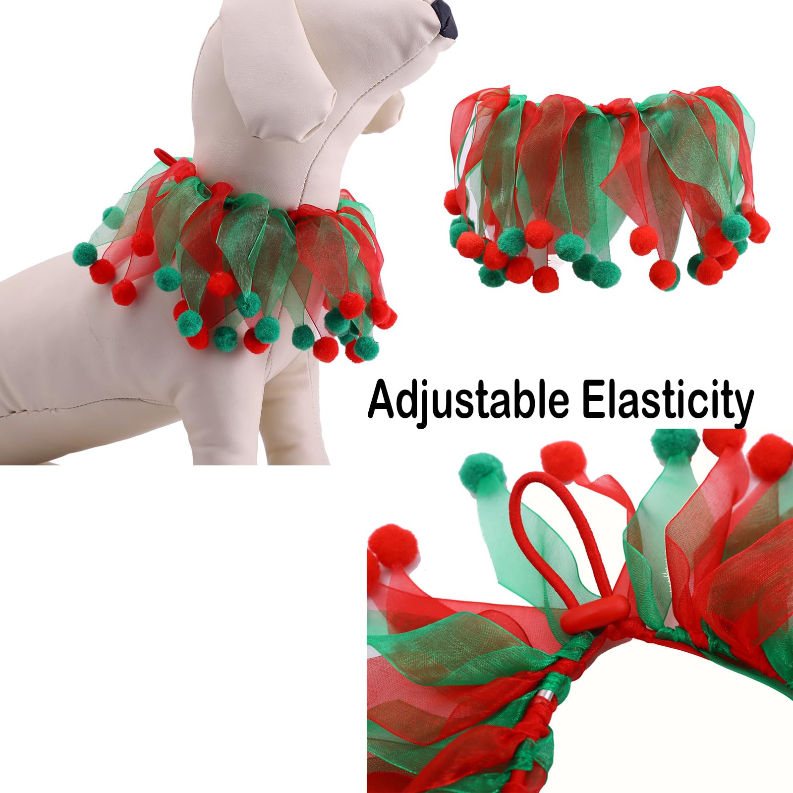 BT Bear Christmas Pet Collar Adjustable Halloween Holiday Costume Collars Dogs Cats Animal Carnival Parties Cosplay Holiday Dress up Red Christmas S - Image 4