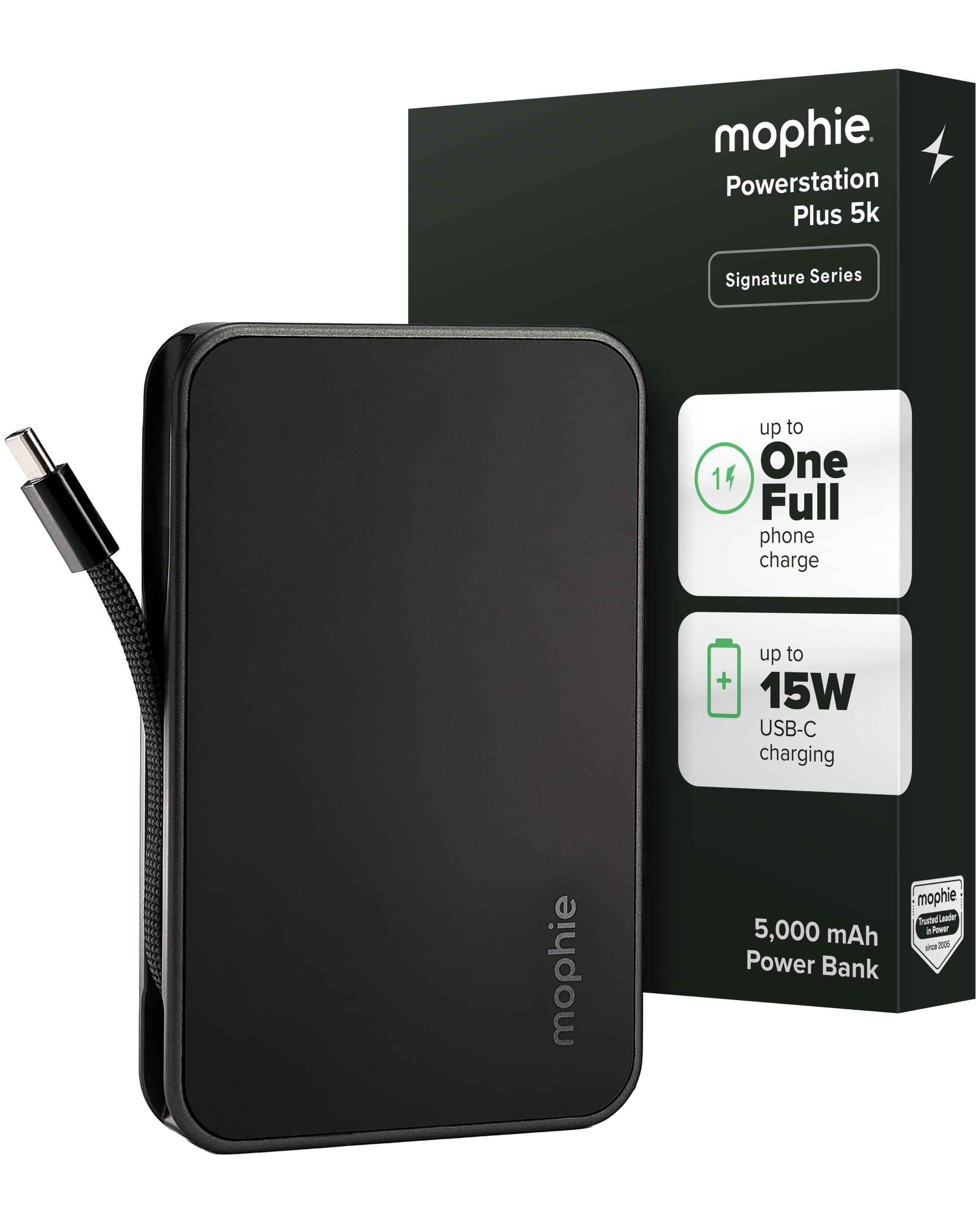 mophie Powerstation Plus mini 5K Portable Charger, Signature Series | 5,000mAh Power Bank...