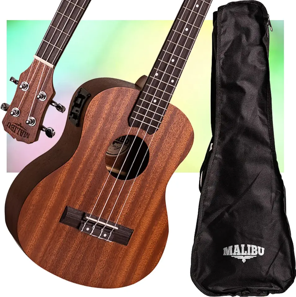 Ukulele Malibu Elétrico Tenor 26SE Natural Blindado Com Capa
