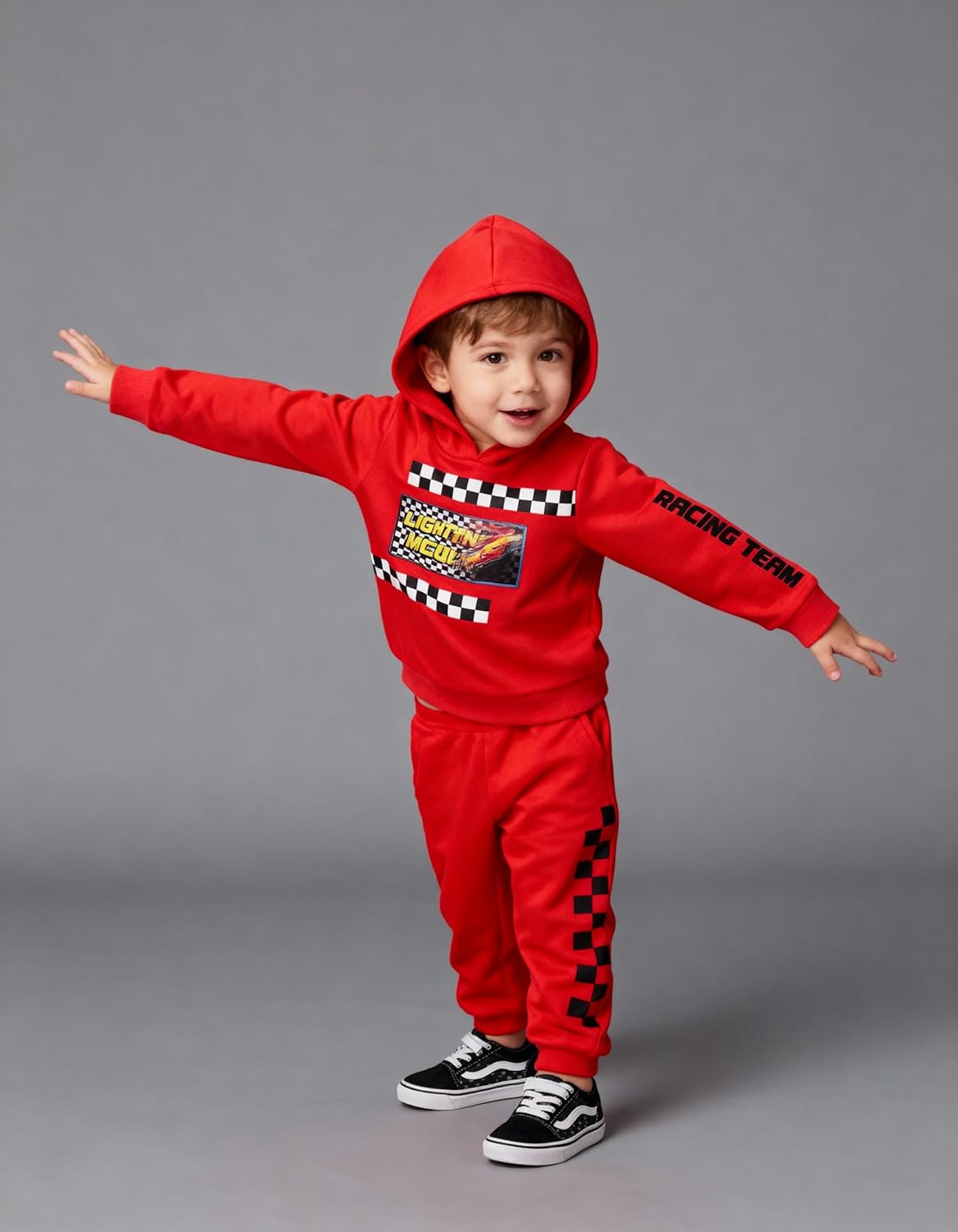 Disney Pixar Cars Boys’ Lenticular Hoodie and Jogger Pants Set, 2-Piece Lightning McQueen Outfit - Image 5