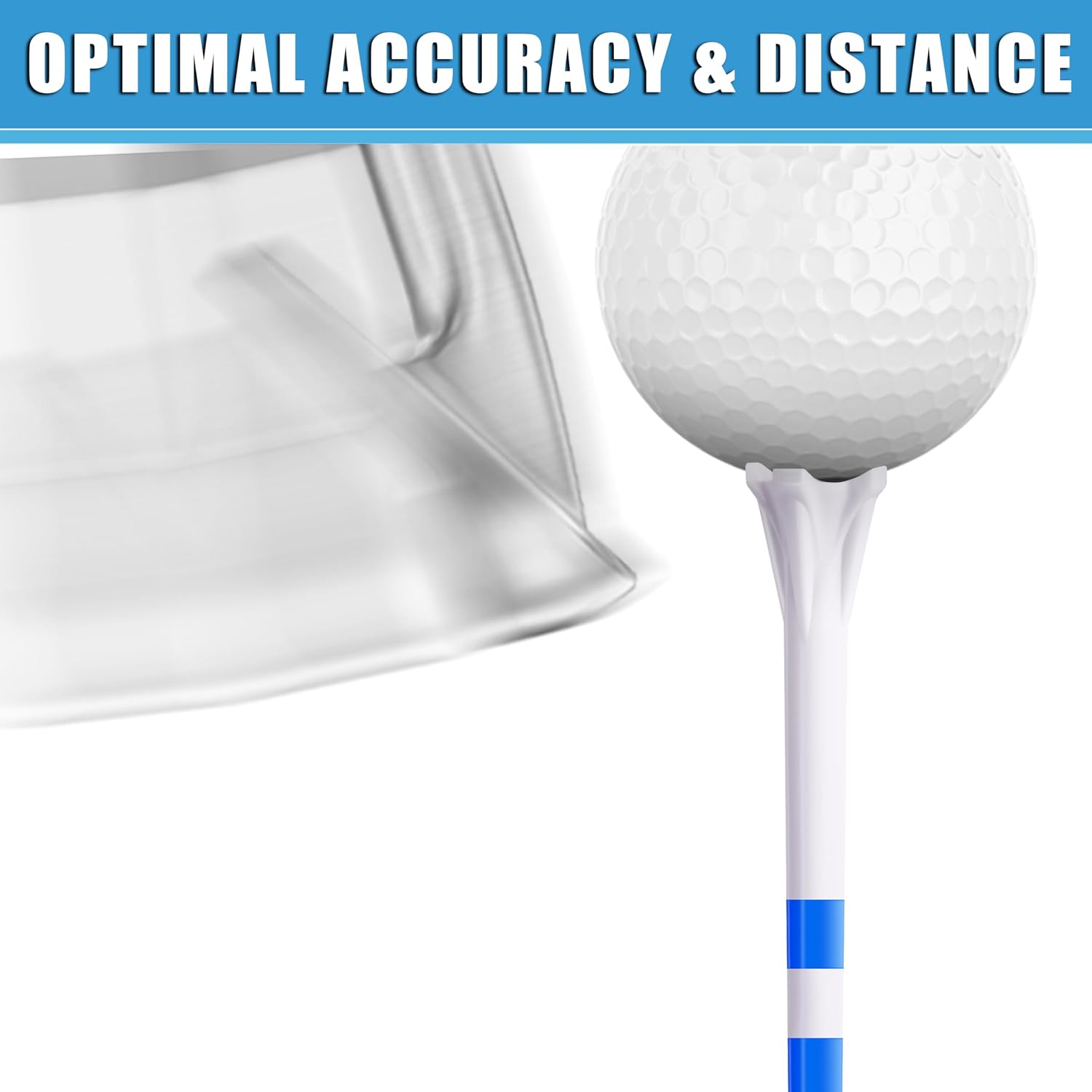 CHAMPKEY PRO 4-Prong Plastic Golf Tees 150 Pack - 70% Ball Contact Reduced for Less Friction and Maximum Distance Performance Golf Tees Plastic thumbnail