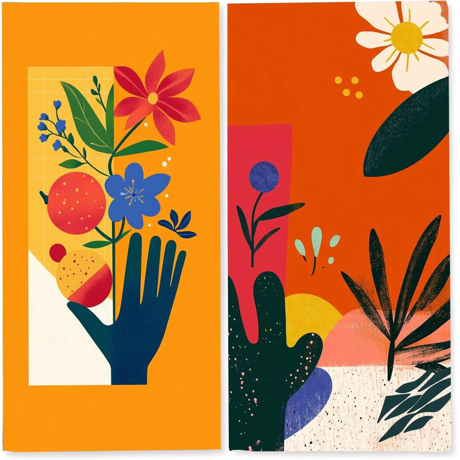Toalla Playa grande XXL 90x200 cm, Toalla Microfibra de Secado RáPido, Absorbente, Ultrasuave y Compacta, Toalla de Sin Arena, Manta de Playa Mujer Gimnasio Regalo, Pack de 2 (Pintura Floral) z-2626