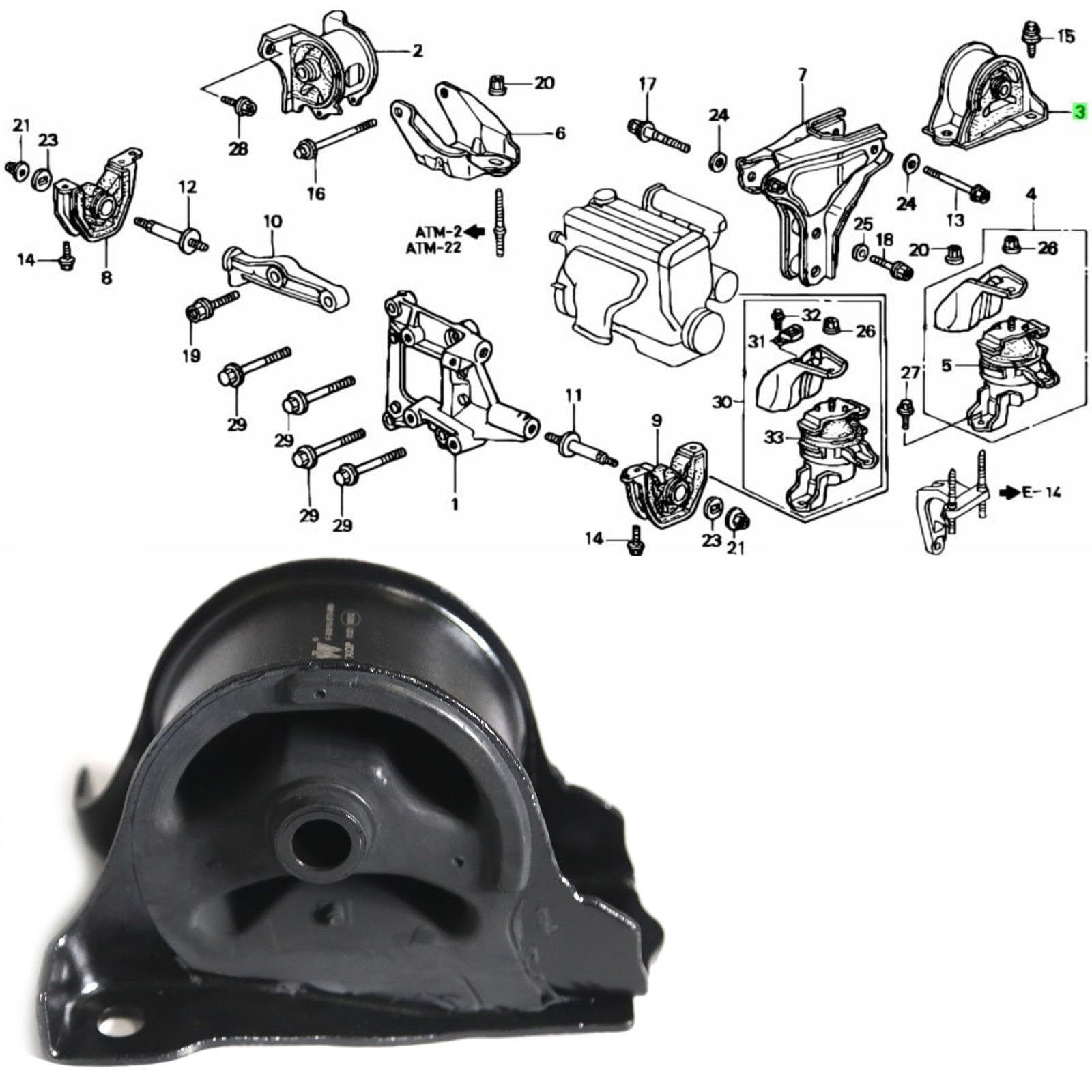 Amazon.com: WXQP Rear Engine Mount at for Honda Civic 1993
