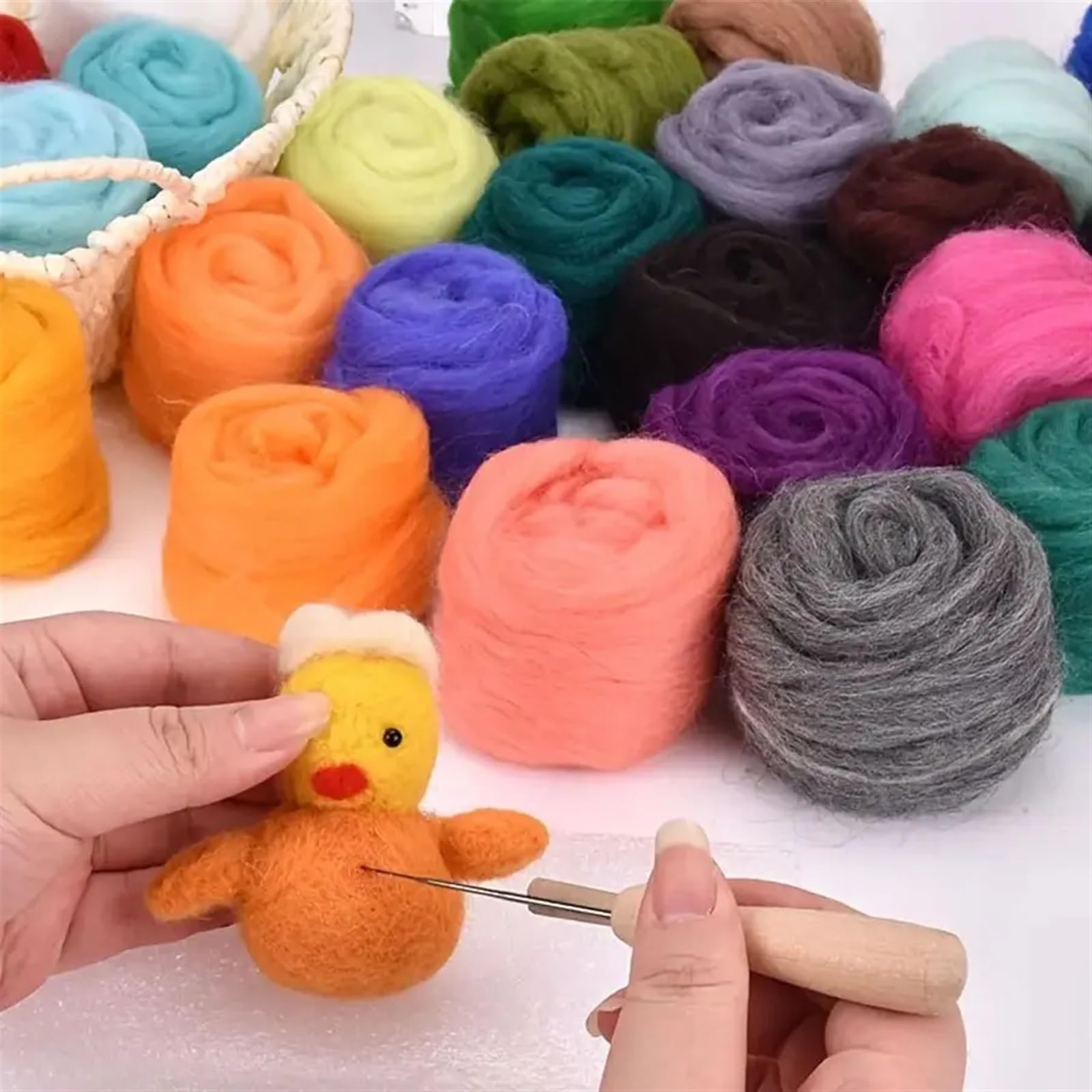 Wolle Roving Farben Faser Wollgarn Handarbeit Wolle Filzen DIY Hand Spinning Handarbeit Handwerk für DIY-Basteleien