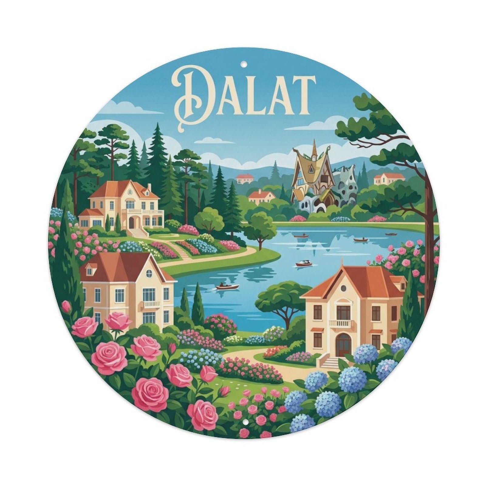 Galvaxio Style Vintage Travel Vietnam Dalat Metal Tin Sign