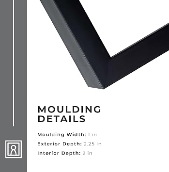 40x30 Shadow Box Frame Black | 2 Inches Deep Shadowbox with 1 3/4 Inch Usable Depth | UV Resistant Acrylic Front, Acid Free Backing, and Hanging Hardware | Whittaker Picture Frame Style