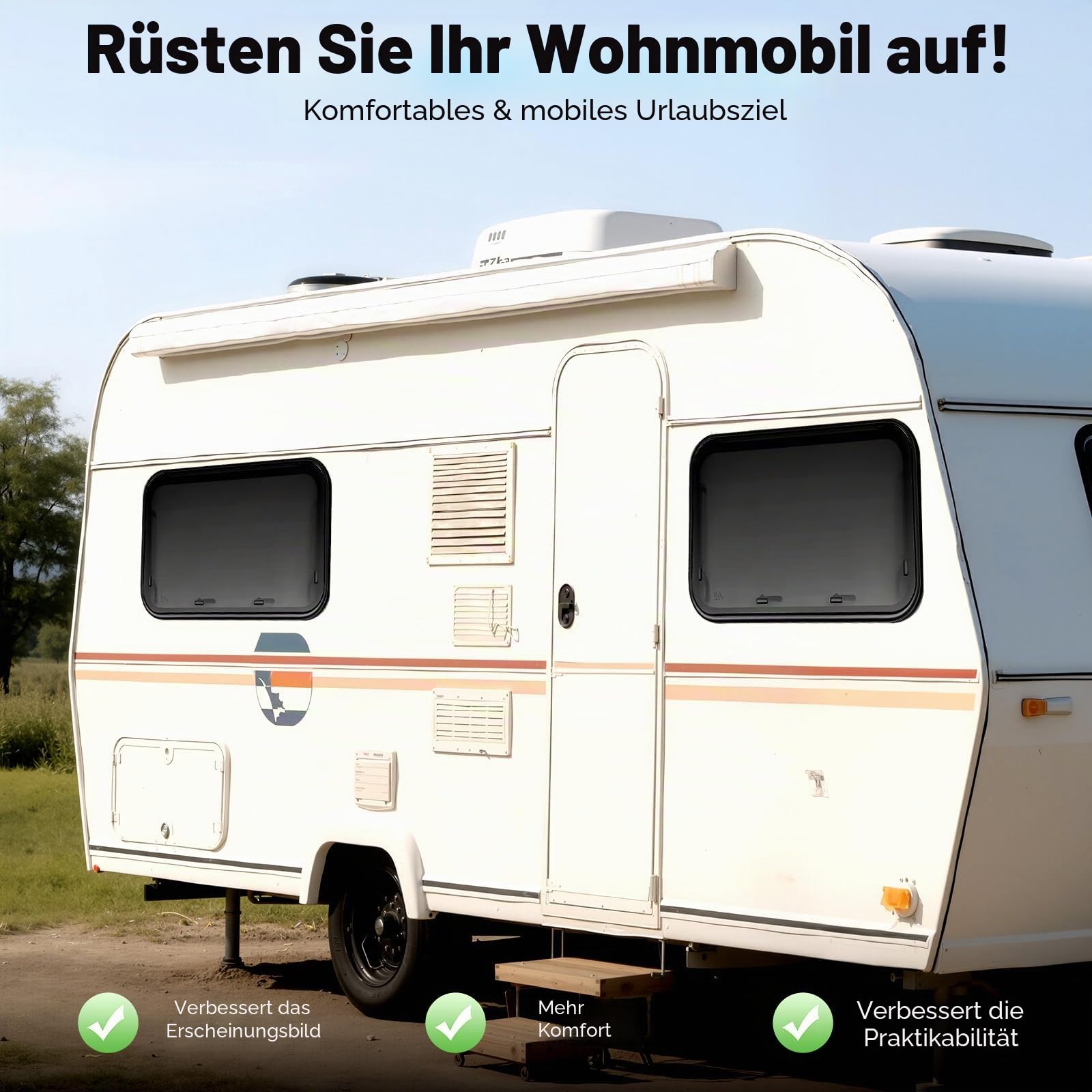 DIFU Wohnwagen Fenster 900x550 mm Ausstellfenster mit ECE 43R Geprüft, Gehärtetem Glas Fenster Camper Ausbau, XL Wohnmobilfenster Van Kastenwagen mit Fliegengitter und Rollo, Insektenschutz