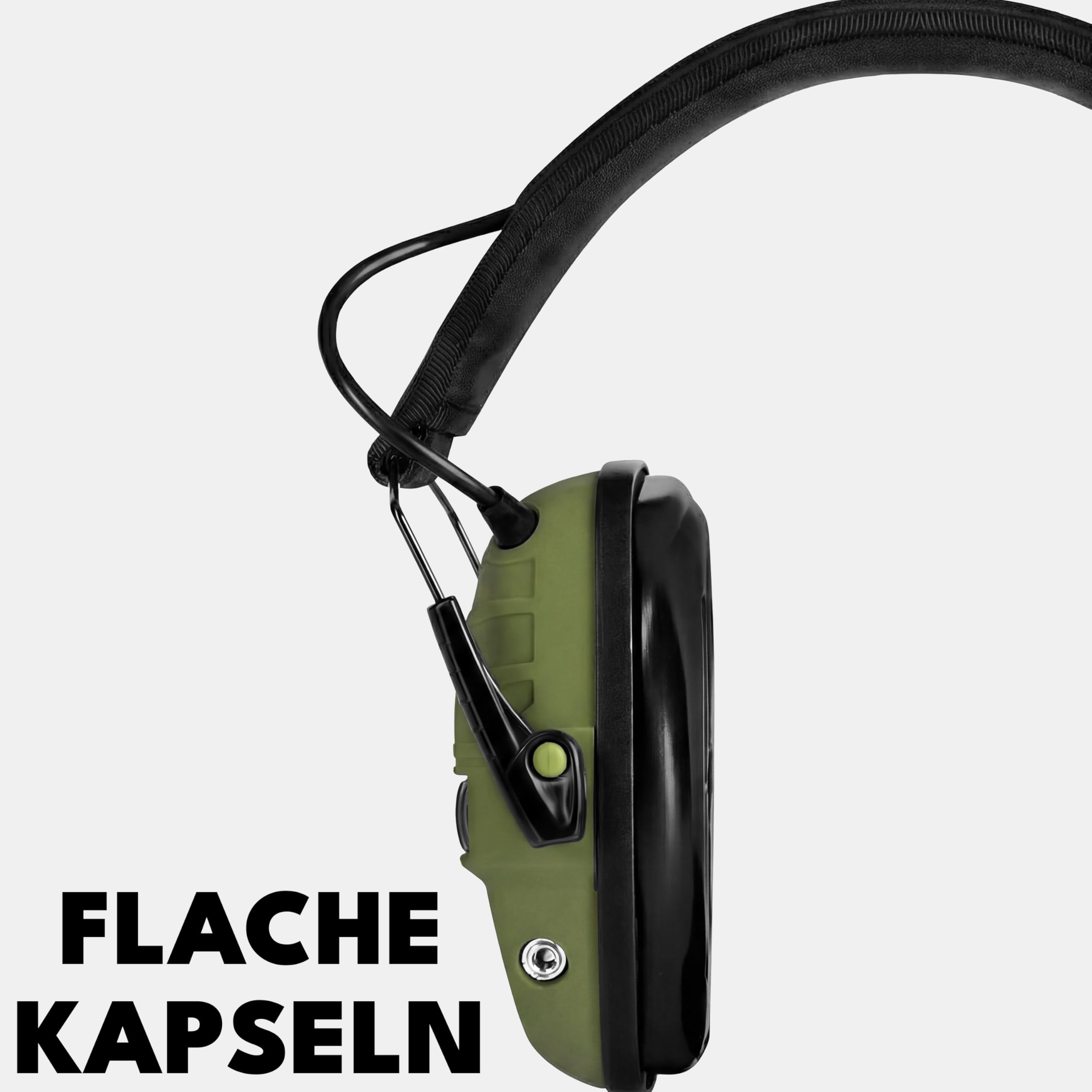 ACE Alpha Protección auditiva - Orejeras activas para trabajo/caza/deportes de tiro - EN 352 - Verde
