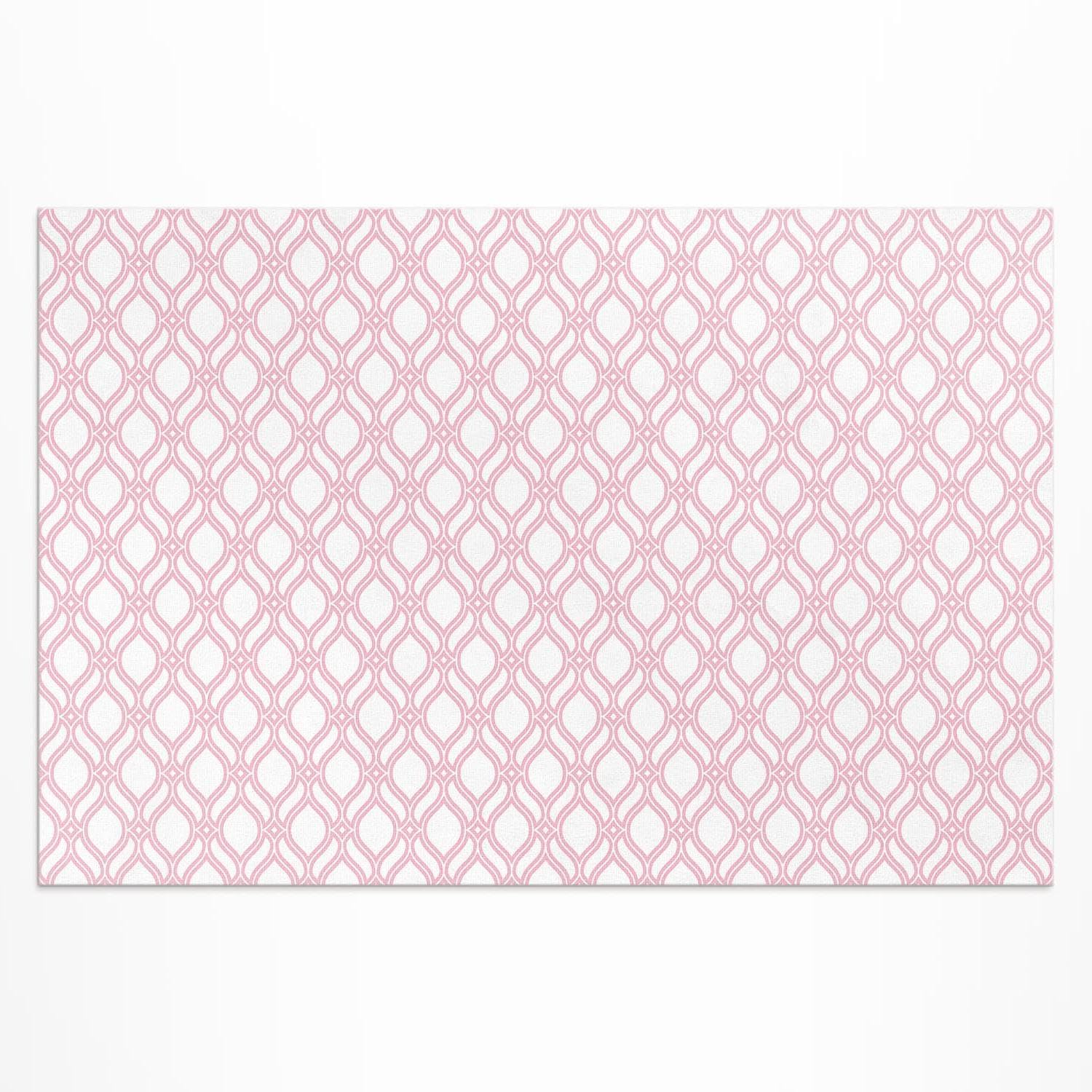 Tapis d'extérieur 140x210 cm rose poudré en PVC rectangle pour terrasse