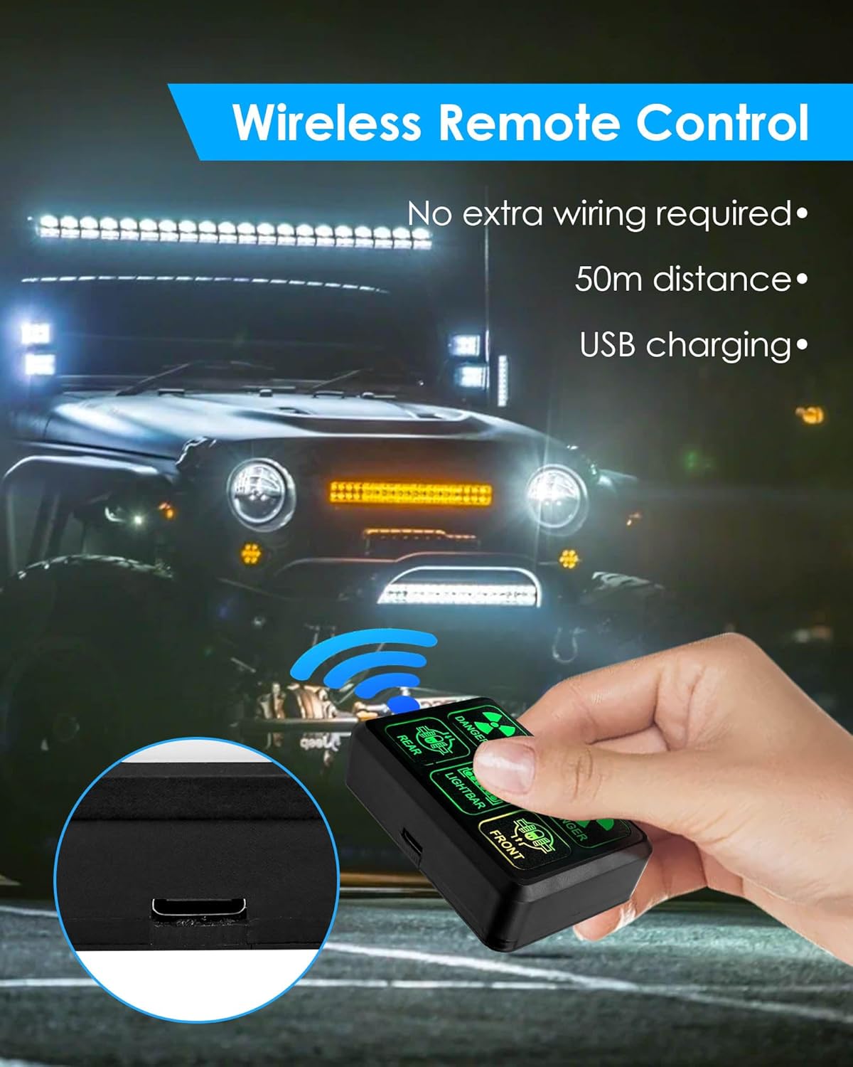 Universal 6 Gang Wireless Control Switch Panel for ATV UTV Offroad Caravan Car Truck Boat, 12V Removable LED Circuit Control Relay System Switch Pod