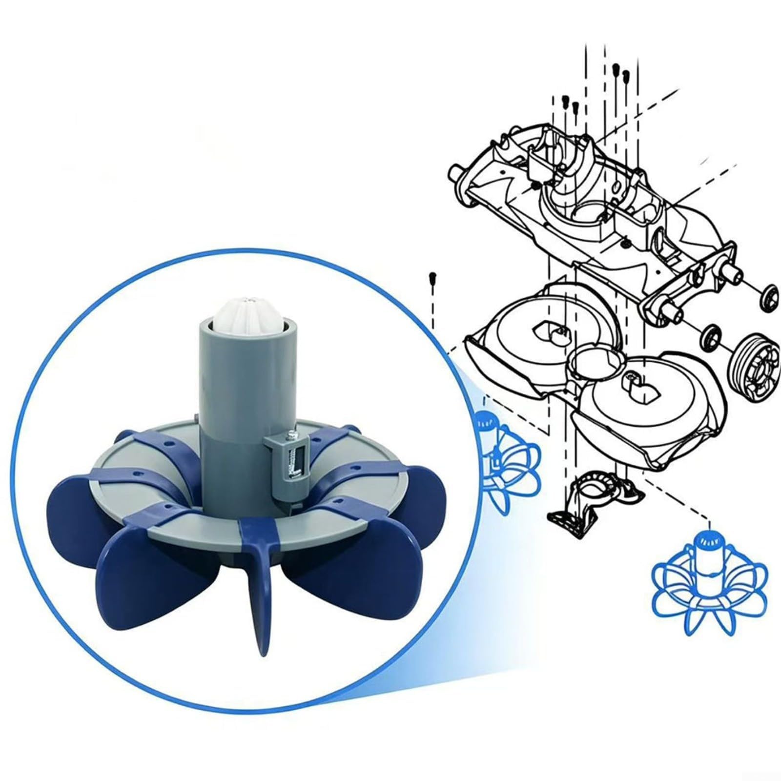 Poolreiniger Tune Up Kit, R0796200 Wartungsset mit Antriebswellen, Lager, Bürste für Zodiac für Baracuda MX6 MX8 für Elite-Reiniger, 11 Stück