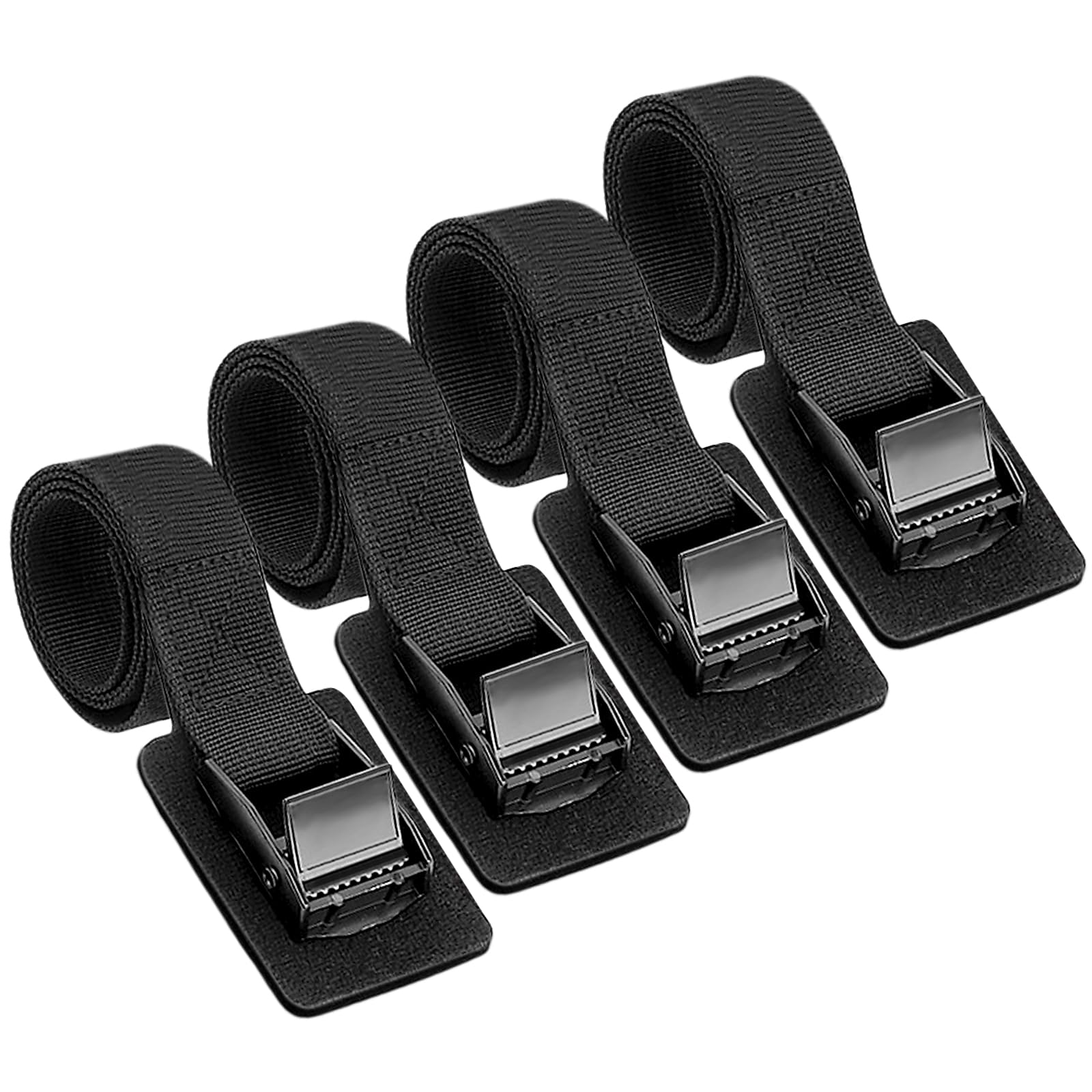 Aulese 4 Stück Spanngurte Schwarz, 250 kg Tragkraft 40CM Zurrgurte, Befestigungsriemen mit Edelstahlschnalle, Spannriemen Befestigungsgurt für Auto, Fahrradträger & Camping