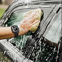 Vista 6 de Goton Estuche impermeable 3 en 1 con correa para Apple Watch con protector de pantalla de vidrio templado incorporado de 40 mm, cubierta frontal