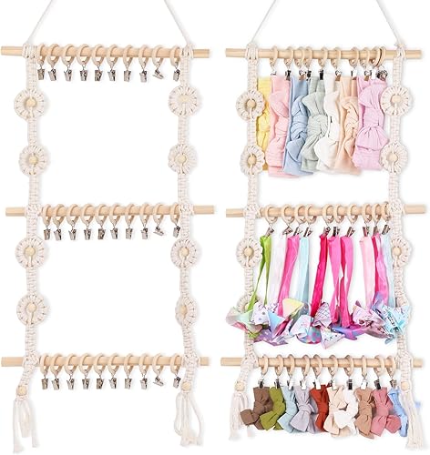 Artifolioify Organizador de diadema para bebé niña, soporte para lazo para el pelo, organizador de accesorios para el cabello y soporte para lazos