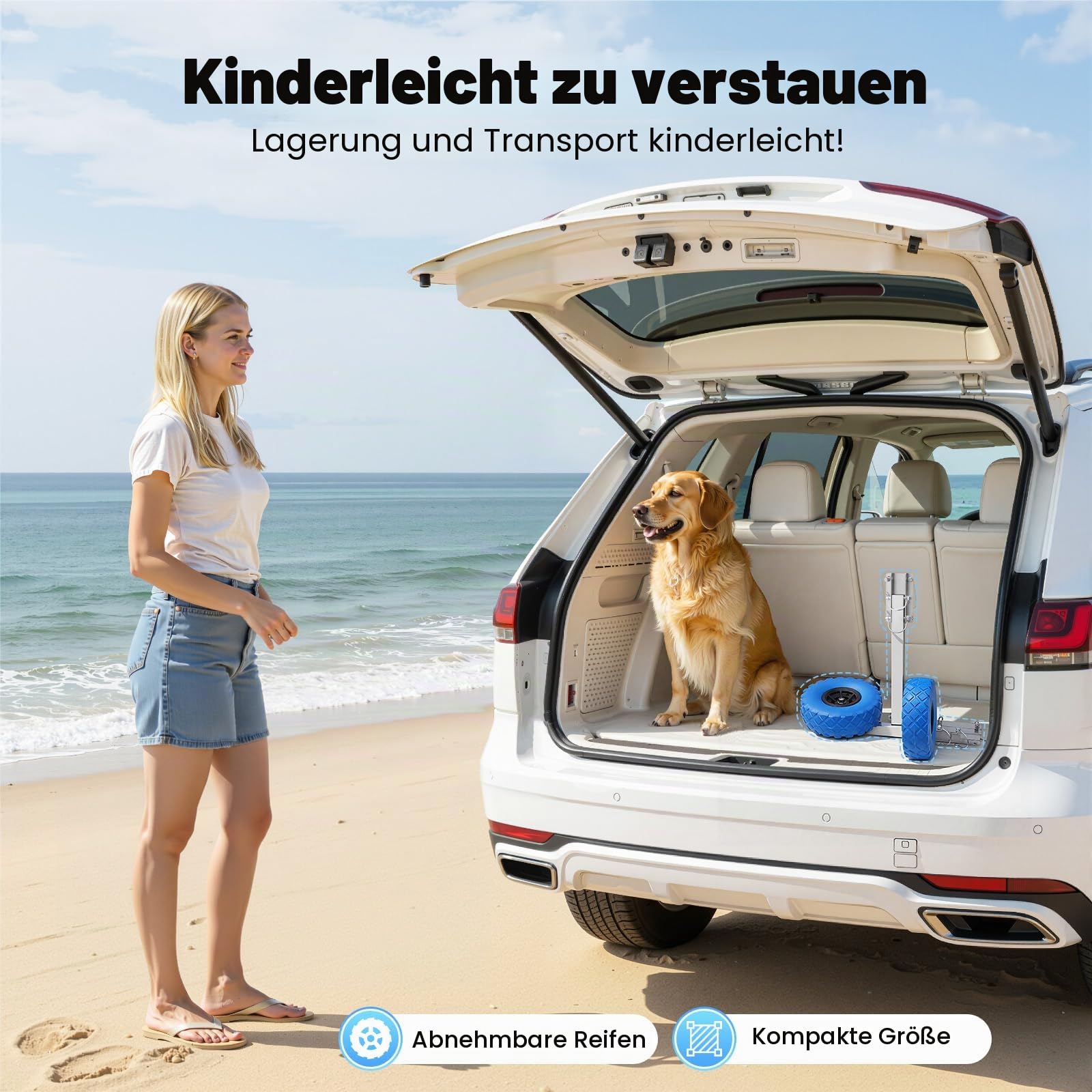 Heckräder Schlauchbooträder 25cm Reifendurchmesser, Edelstahl Schlauchboot Räder Transportieren Slipräder mit 150 kg Belastung, Boot Räder Transporträder für Schlauchbooten und Anhängern, Blau