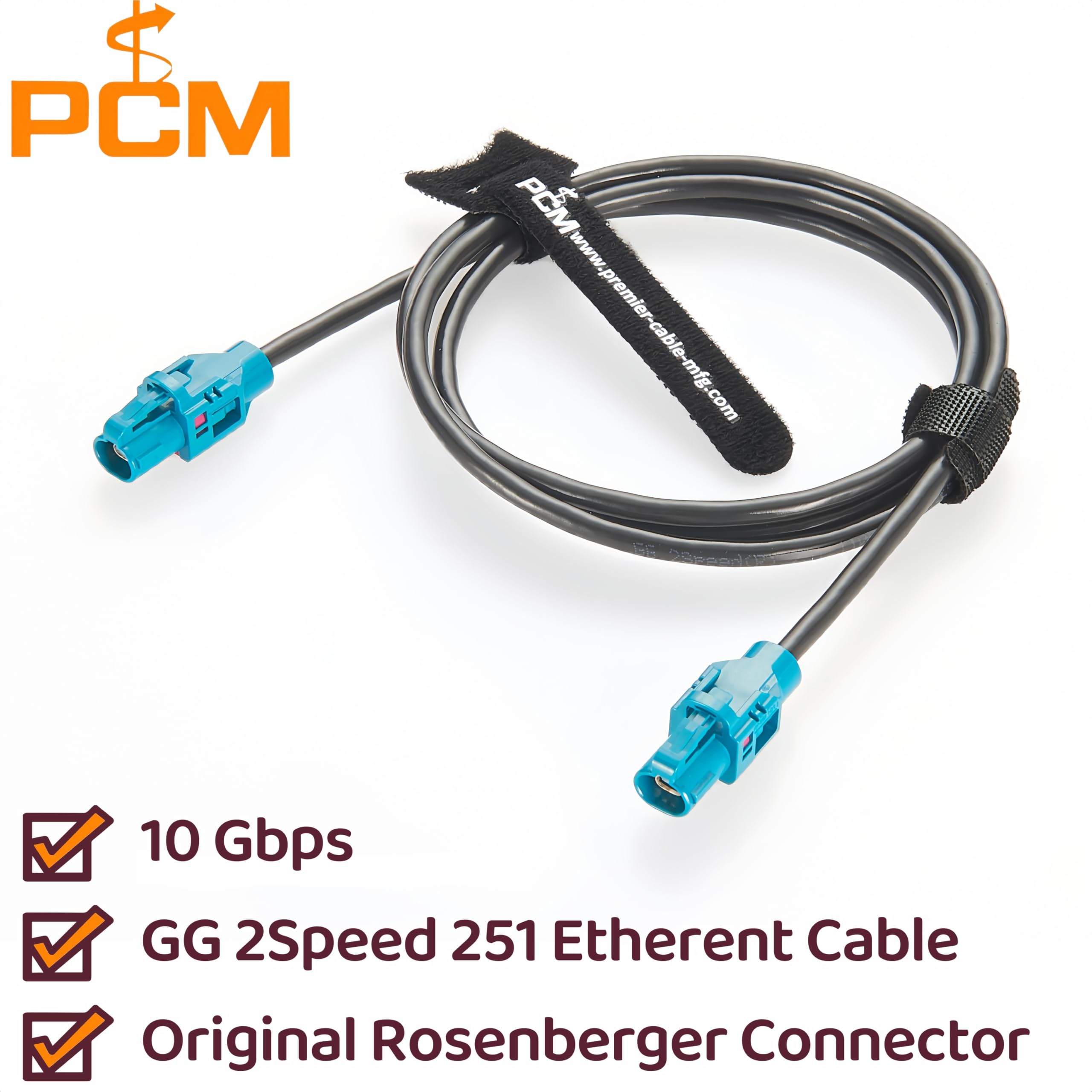 Rosenberger Fakra Connecteur d'antenne E6K10A-1CAZ5-Z H-MTD Automobile GPS RF Câble coaxial Assemblage 100/1000 BASE-T1 HMTD Câble d'extension LCA-101-1000-Z femelle vers femelle (0,5 m)